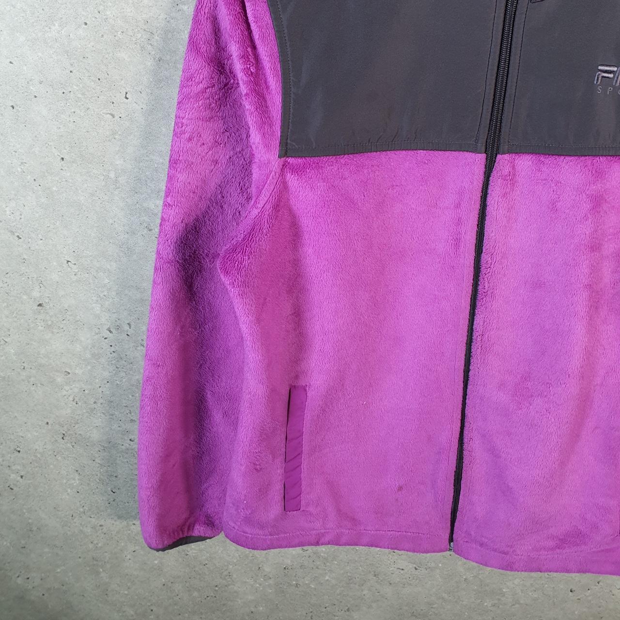 Fila Fleece Full Zip Sweatshirt Womens Small Pink Embroidered Logo