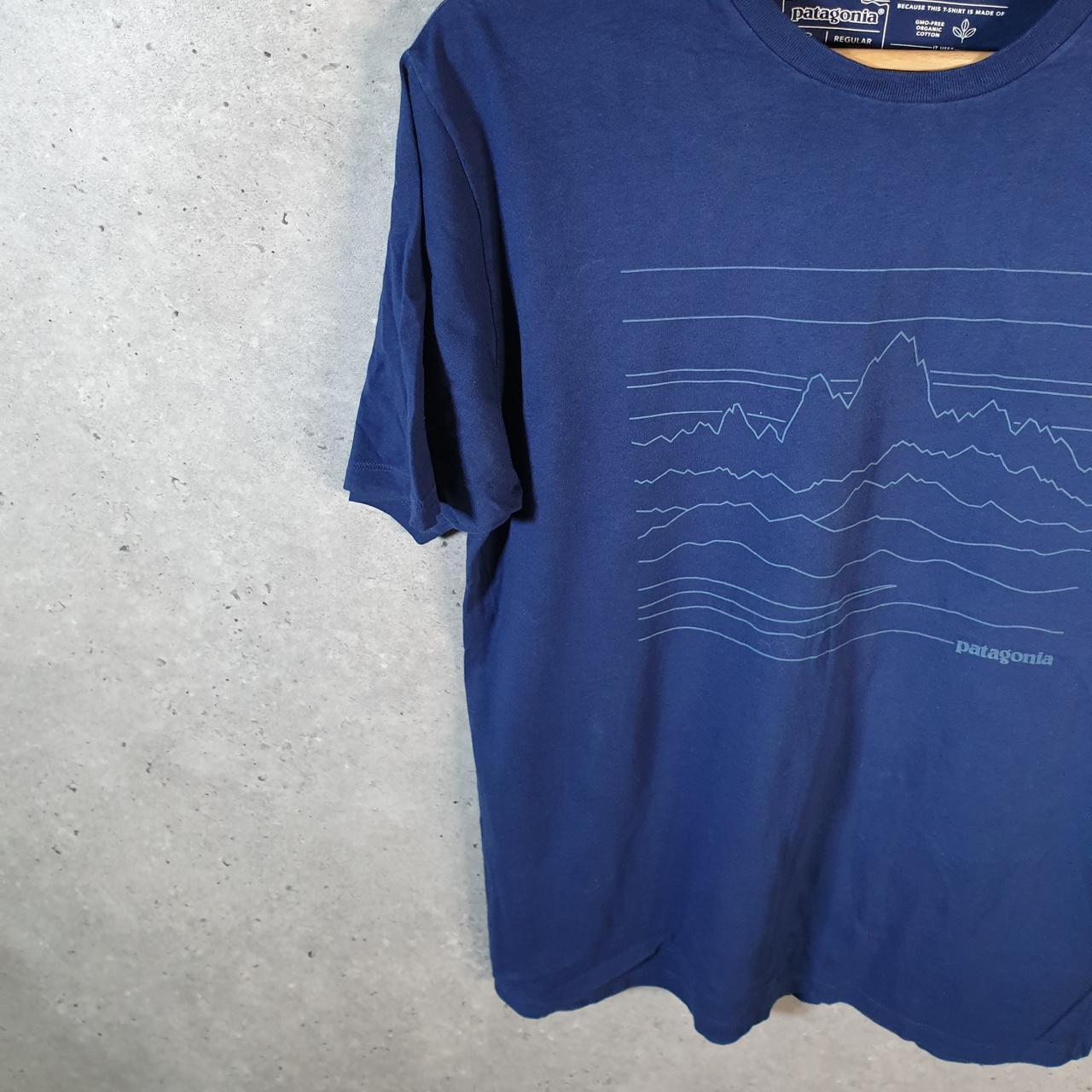 Vintage Patagonia Organic Cotton T Shirt Men’s Small Navy Blue Regular Fit Spellout Logo