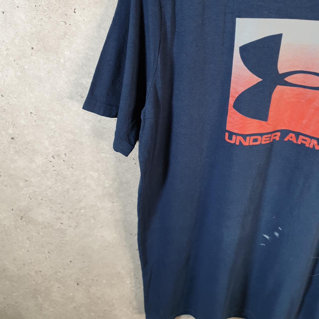 Vintage Under Armour Spellout T Shirt Shirt Men’s Large Navy Blue Sports Athletic