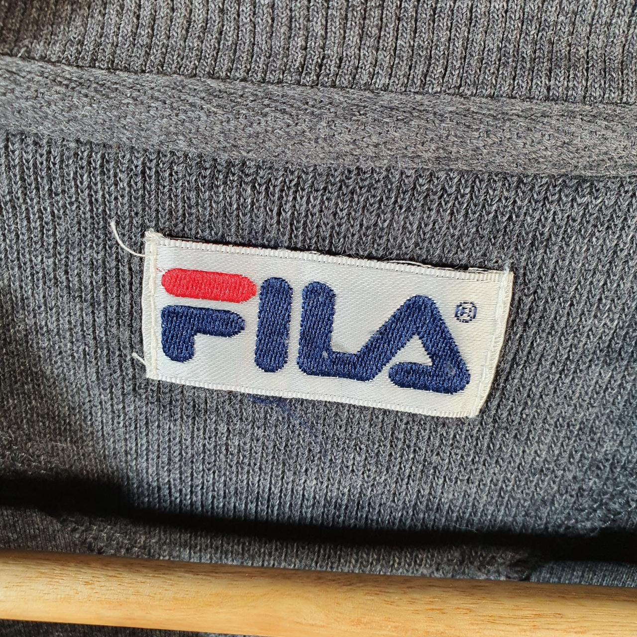 Vintage Fila 1/4 Button Knit Sweater Men’s XL Grey Y2K Pullover Casual