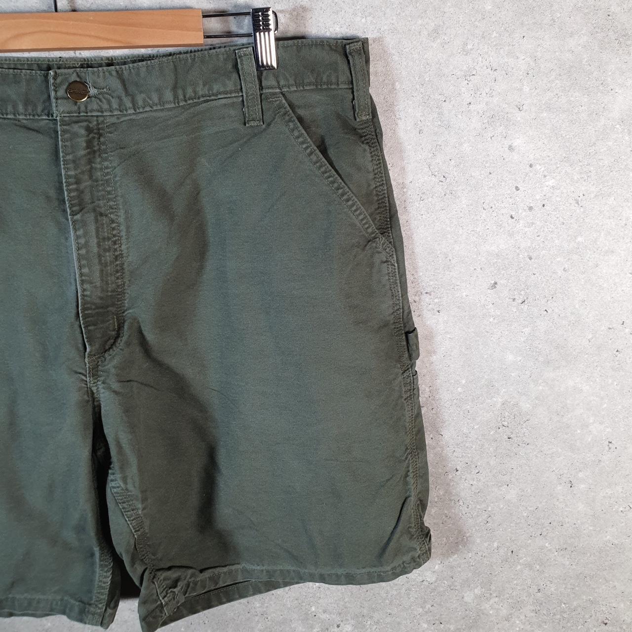 Vintage Carhartt Baggy Carpenter Shorts Jorts Cargo Men’s W40 Khaki Green Relaxed Fit Workwear A4722