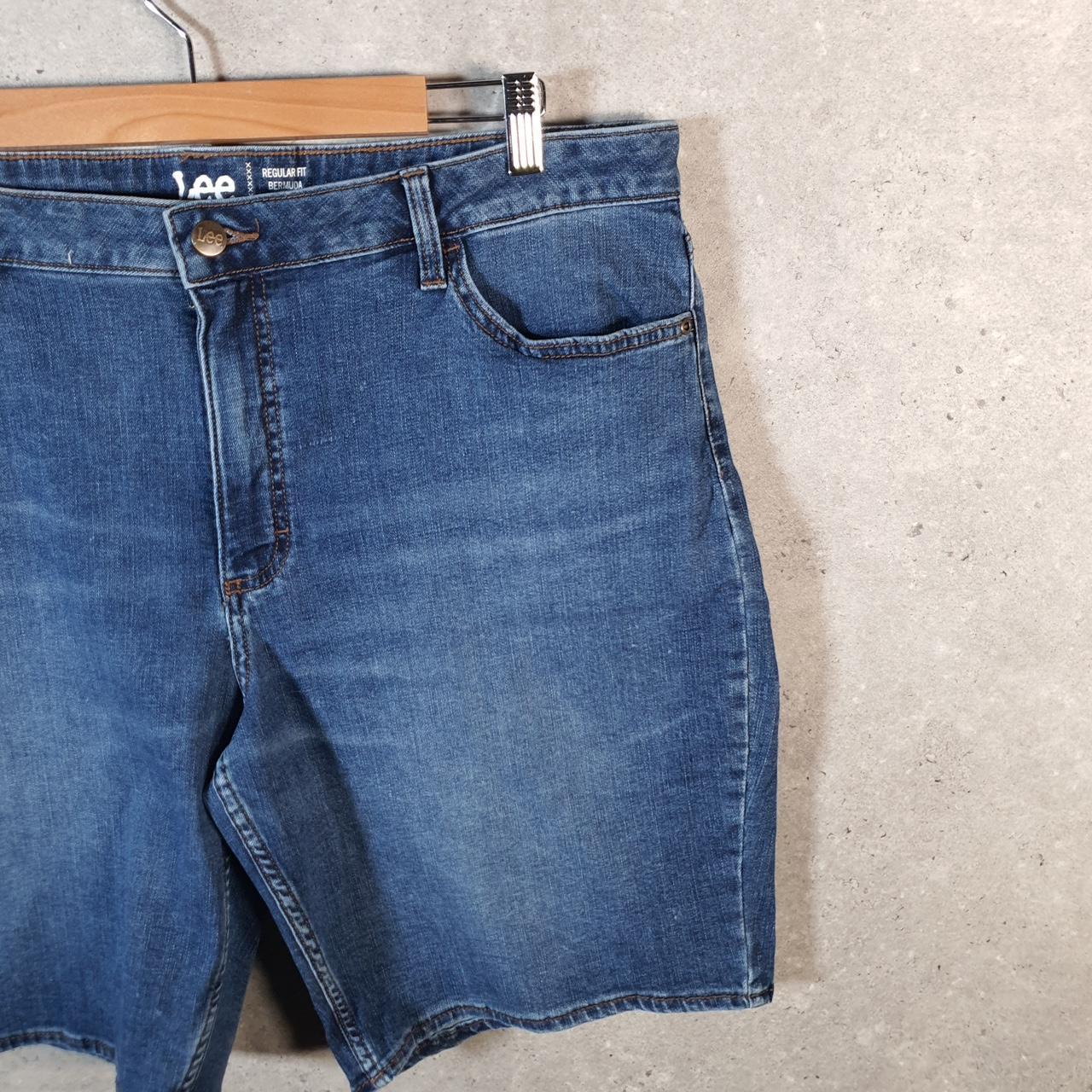 Vintage Lee Baggy Shorts Jorts Cargo Womens W38 Blue Denim Relaxed Cargo
