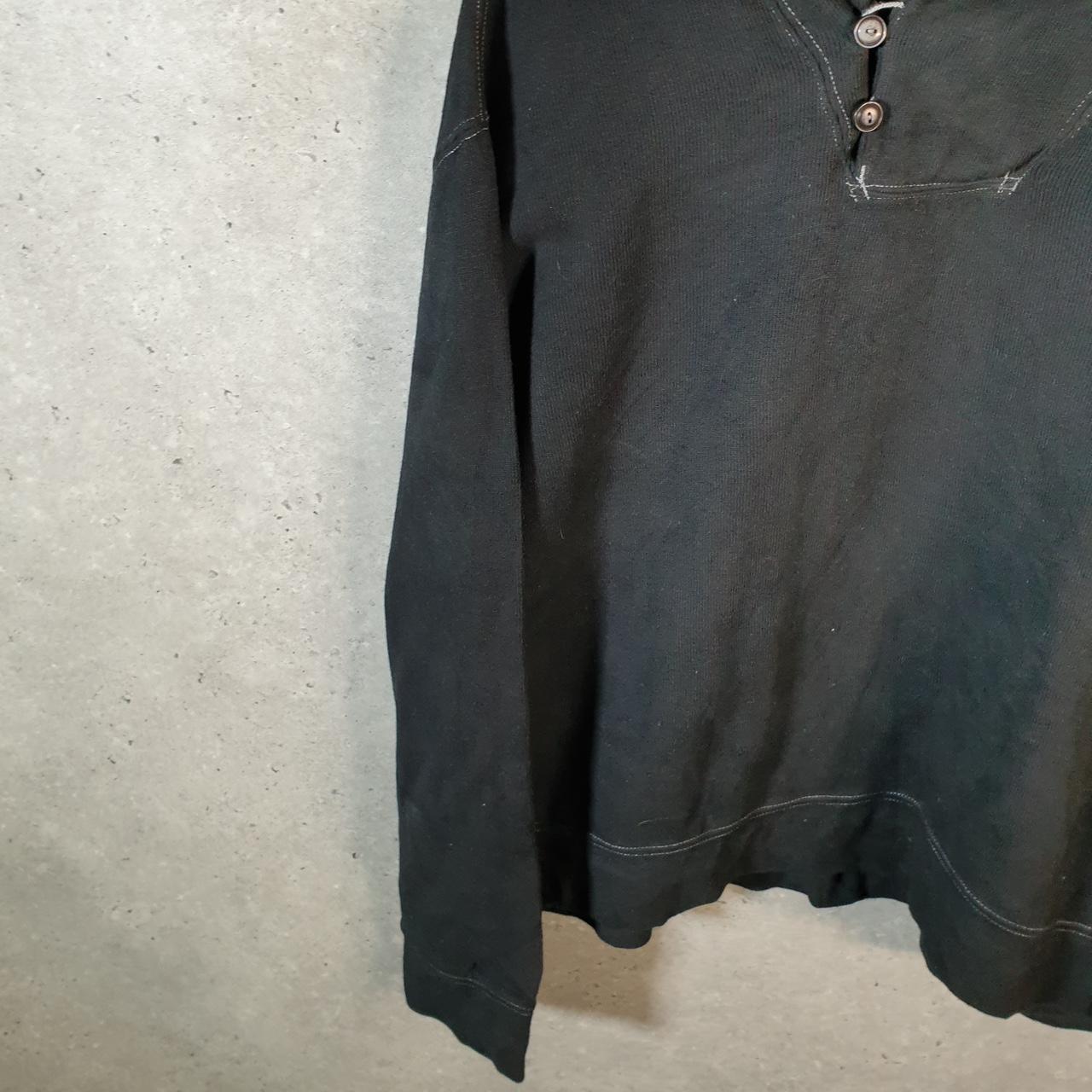 Vintage Ralph Lauren Polo 1/4 Button Sweatshirt Men’s  2XL Black Cotton Pullover Pony
