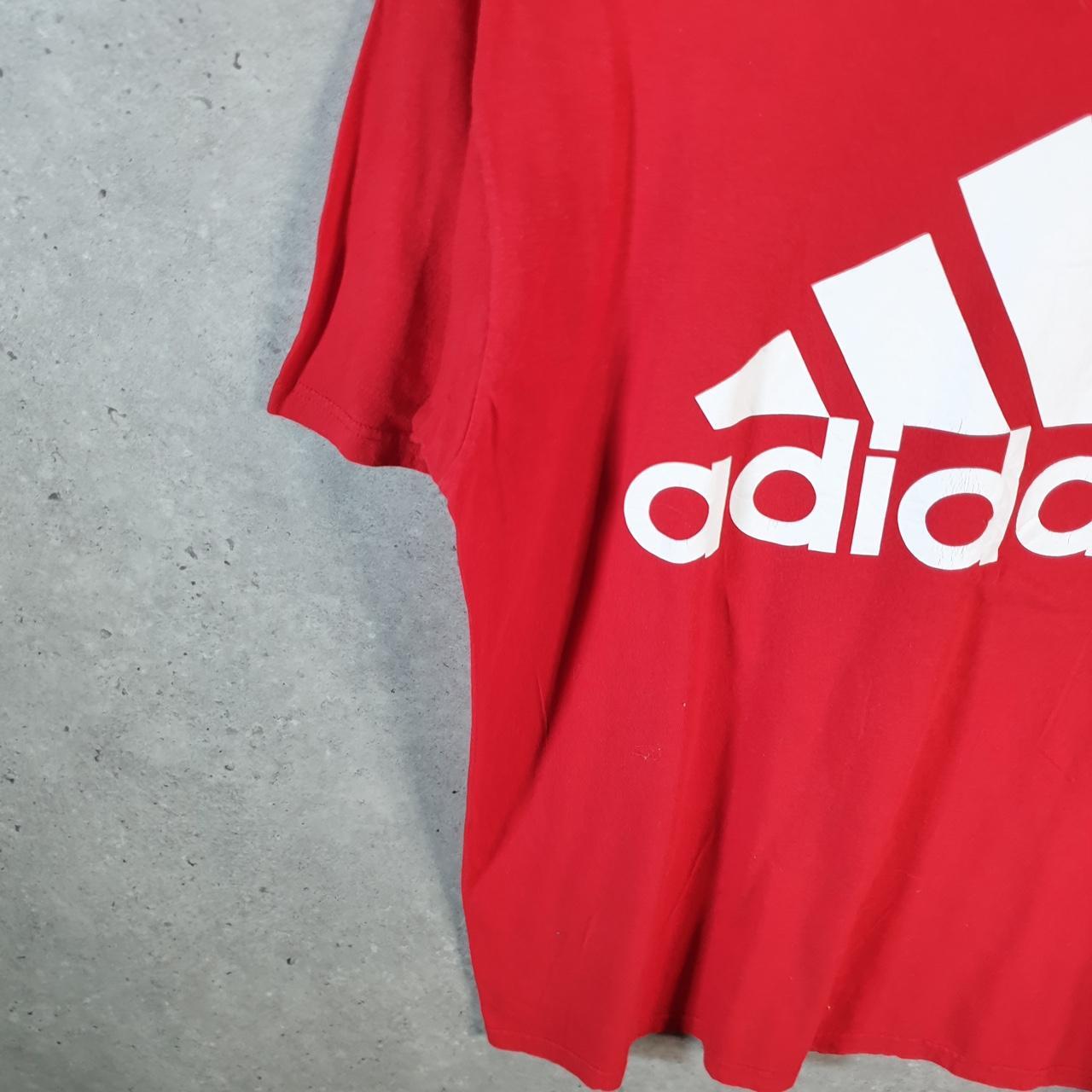 Vintage Adidas Go To Tee T Shirt Men’s Large Graphic Red Three Stripes Logo Athletic