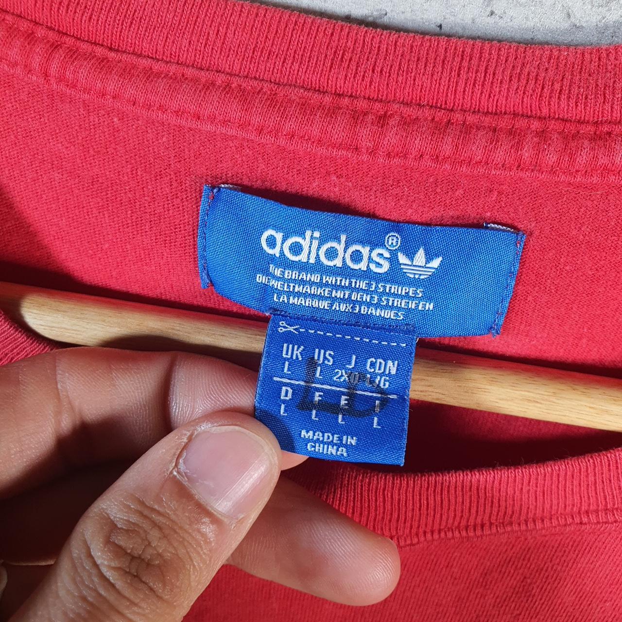 Vintage Adidas Trefoil Retro T Shirt Men’s Large Red Three Stripes Logo