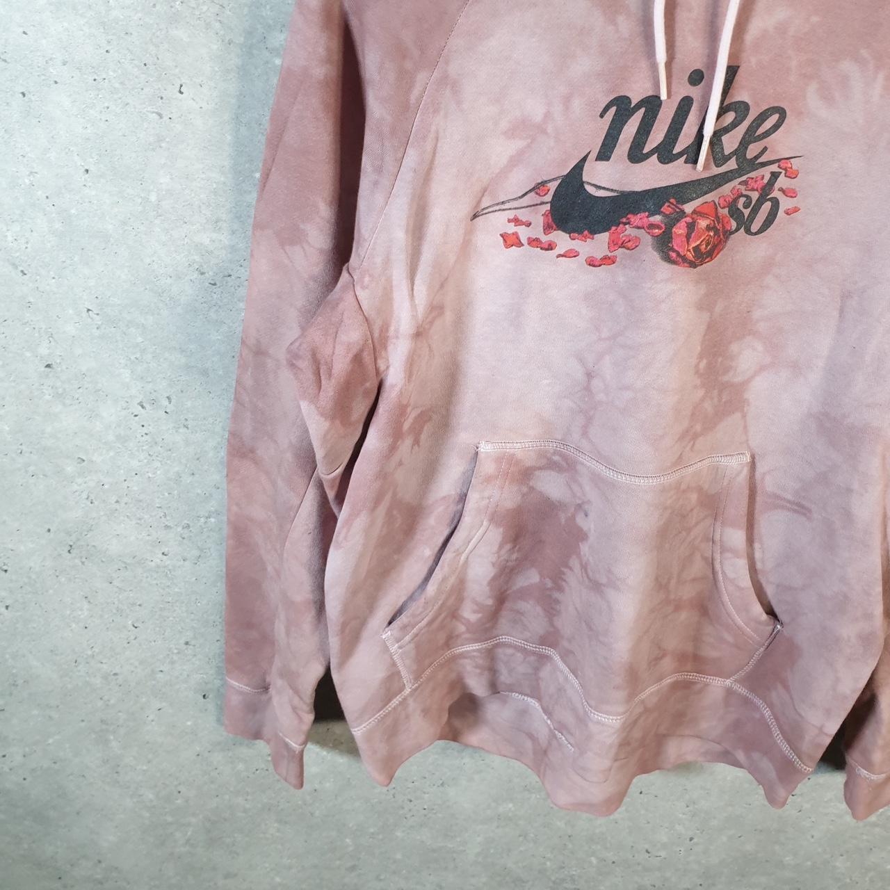 Vintage Nike SB Flowers Spellout Hoodie Womens M Pink Swoosh Y2K