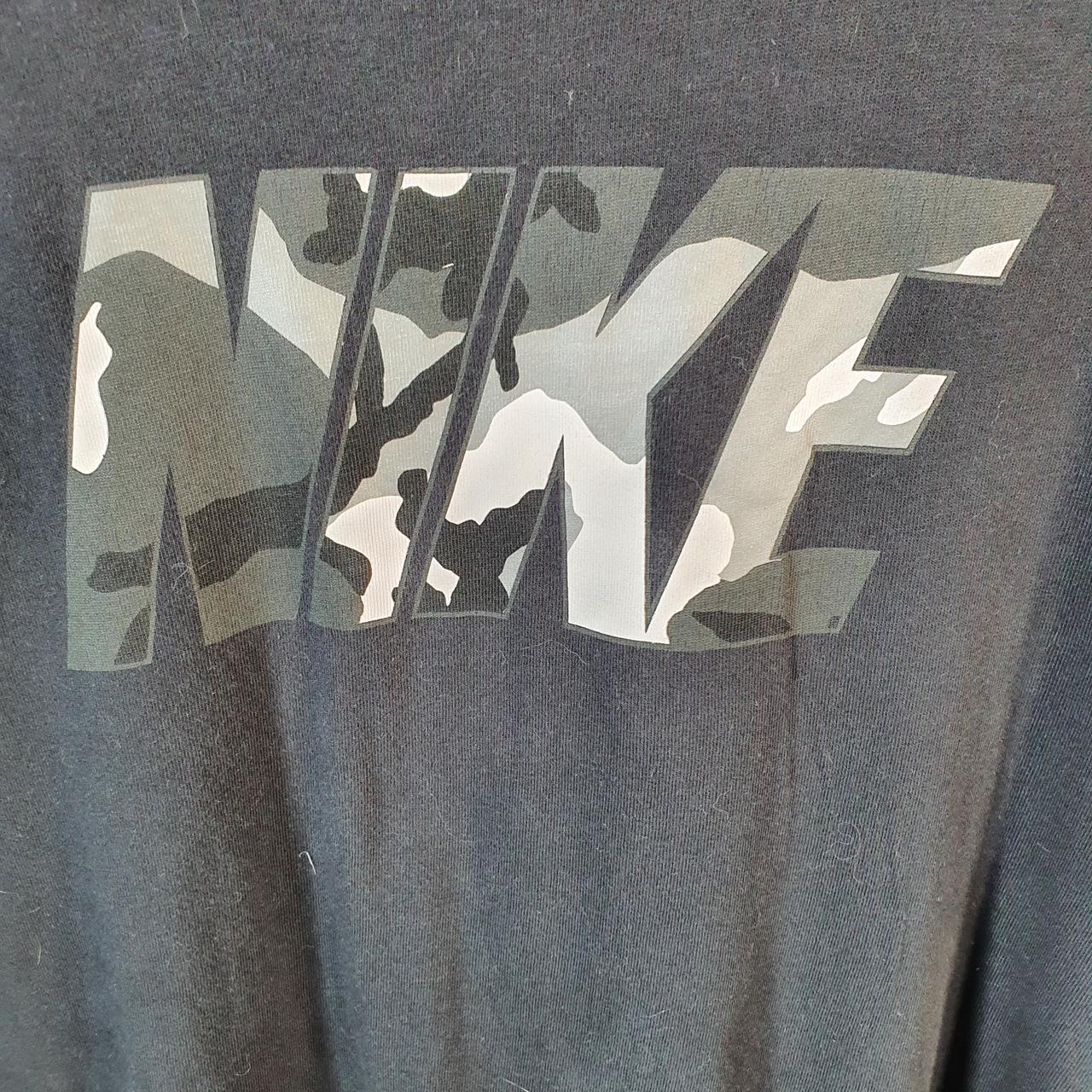 Vintage Nike Spellout T Shirt Men’s Large Black Printed Single Swoosh Logo Athletic Big Fish Vintage