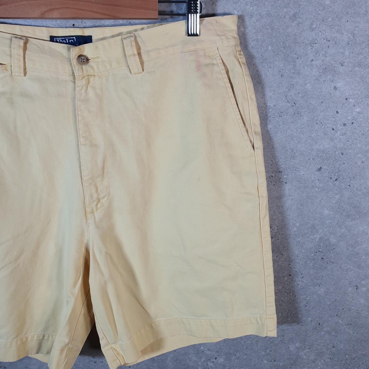 Vintage Ralph Lauren Polo Shorts Jorts Chino Cargo Men’s W36 Yellow Baggy Cotton