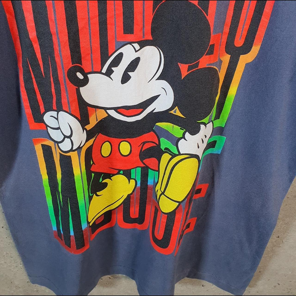 Vintage Disney Mickey Mouse 90s Graphic USA Single Stitch T Shirt Men’s Medium Blue C9640