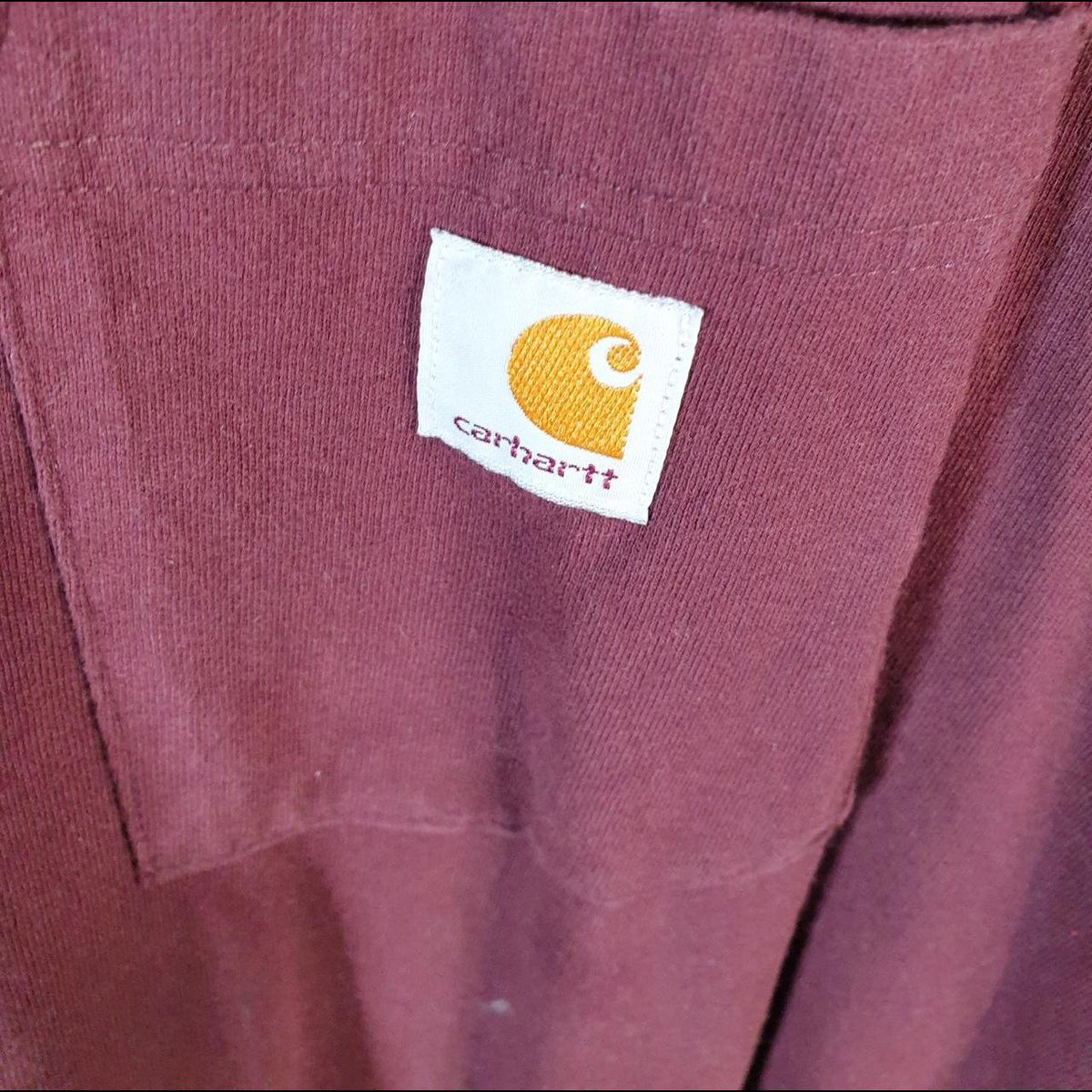 Vintage Carhartt Pocket T Shirt Men’s Large Burgundy Red Workwear Chore Utility Original Fit C9348
