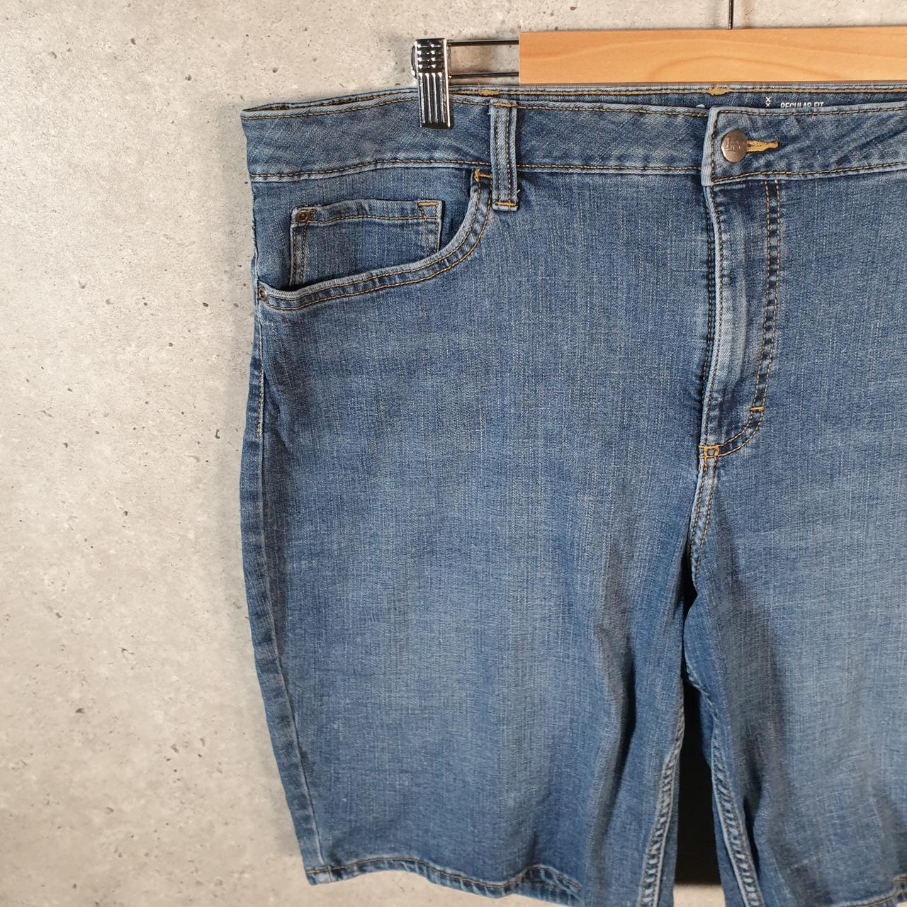 Vintage Lee Baggy Shorts Jorts Cargo Womens W40 Blue Relaxed Denim