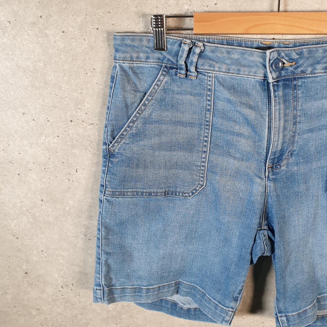 Vintage Lee Baggy Shorts Jorts Cargo Womens W34 Blue Relaxed Denim