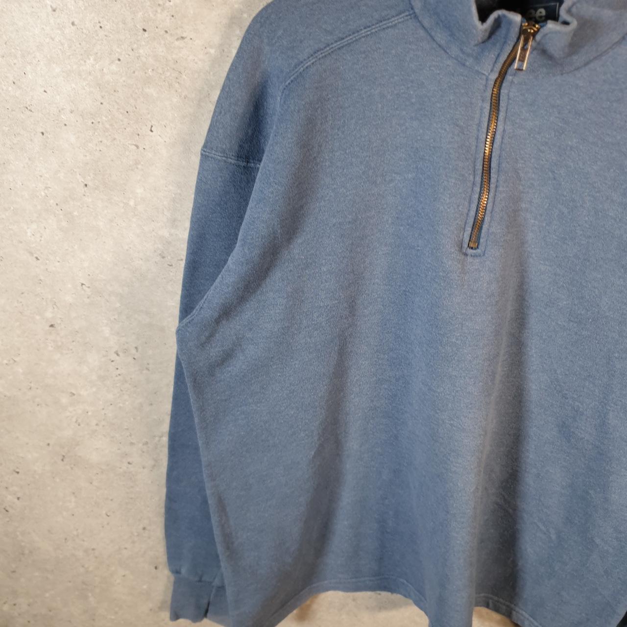 Vintage Lee Sport Made In USA Sweatshirt Men’s Large Blue 1/4 Zip Blank Baggy