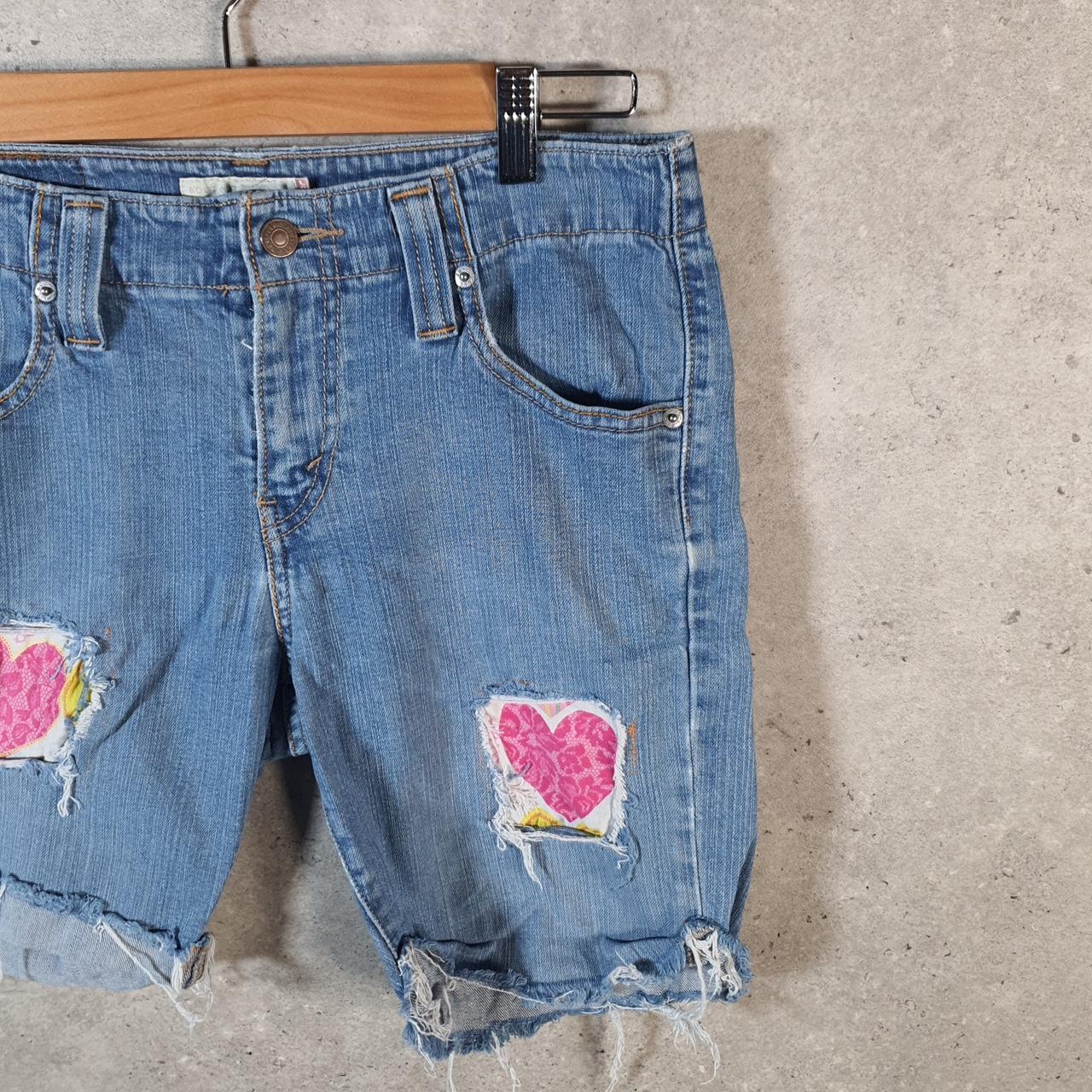 Vintage Levi’s 525 Cut Off Baggy Shorts Jorts Cargo Womens W30 Blue Relaxed Denim