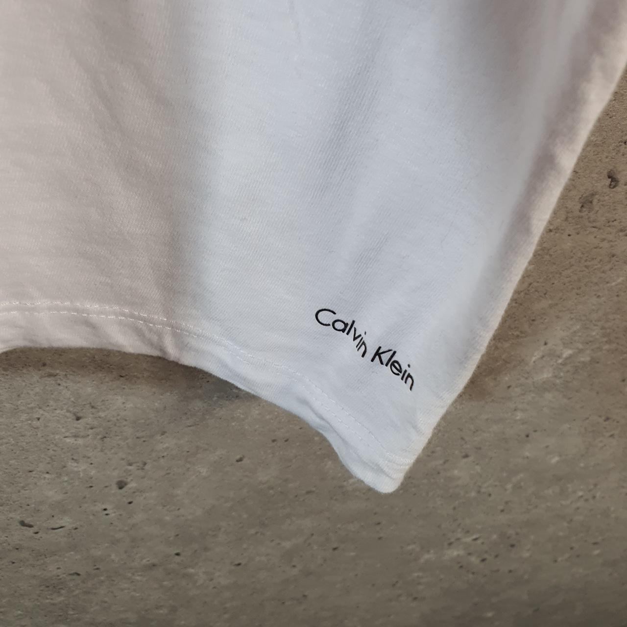 Vintage Calvin Klein Blank T Shirt Men’s XL White Classic Fit Spellout Logo