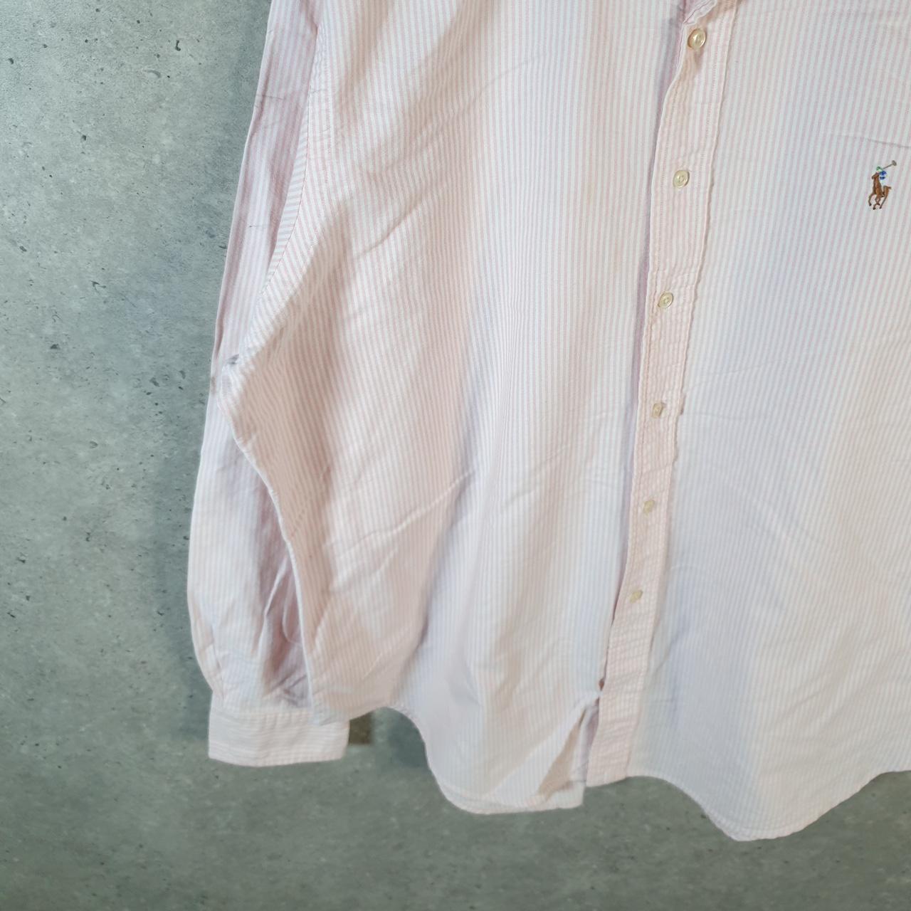 Vintage Ralph Lauren Button Down Shirt Men’s XL Pink Striped classic Fit Pony Cotton