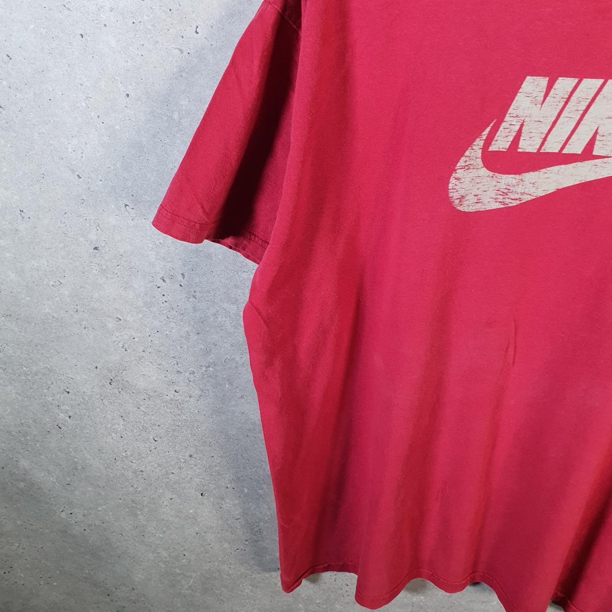 Vintage Nike Club T Shirt Men’s XL Red Logo Spellout Swoosh Athletic