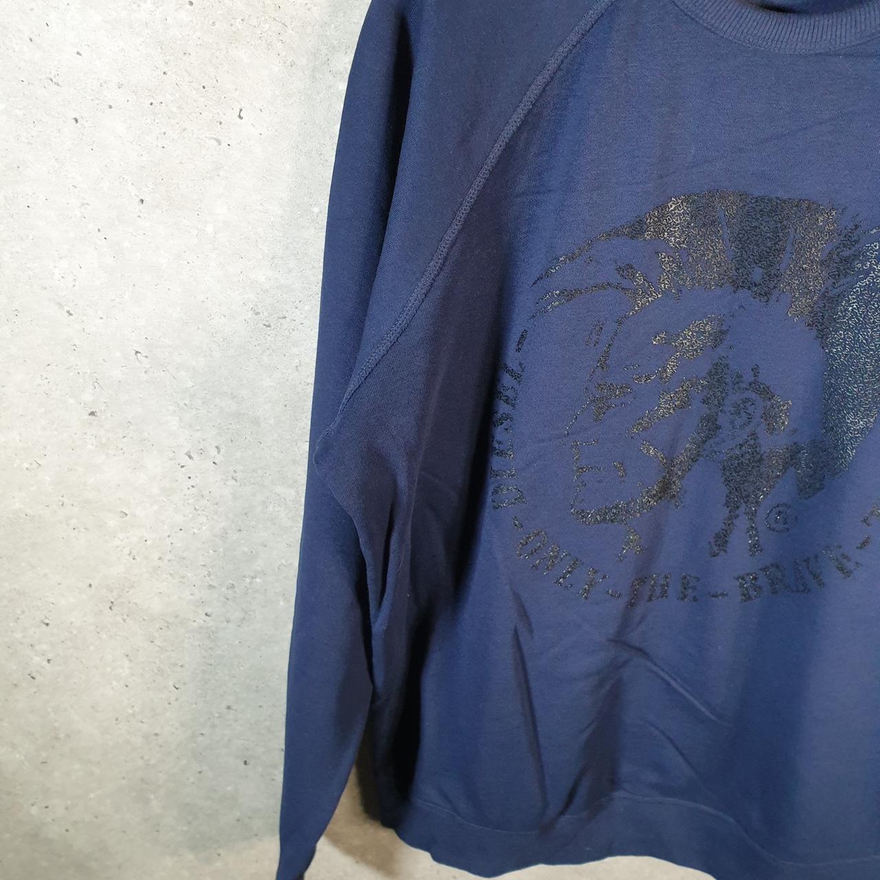 Diesel Only The Brave Graphic Sweatshirt Mens XL Navy Blue Pullover
