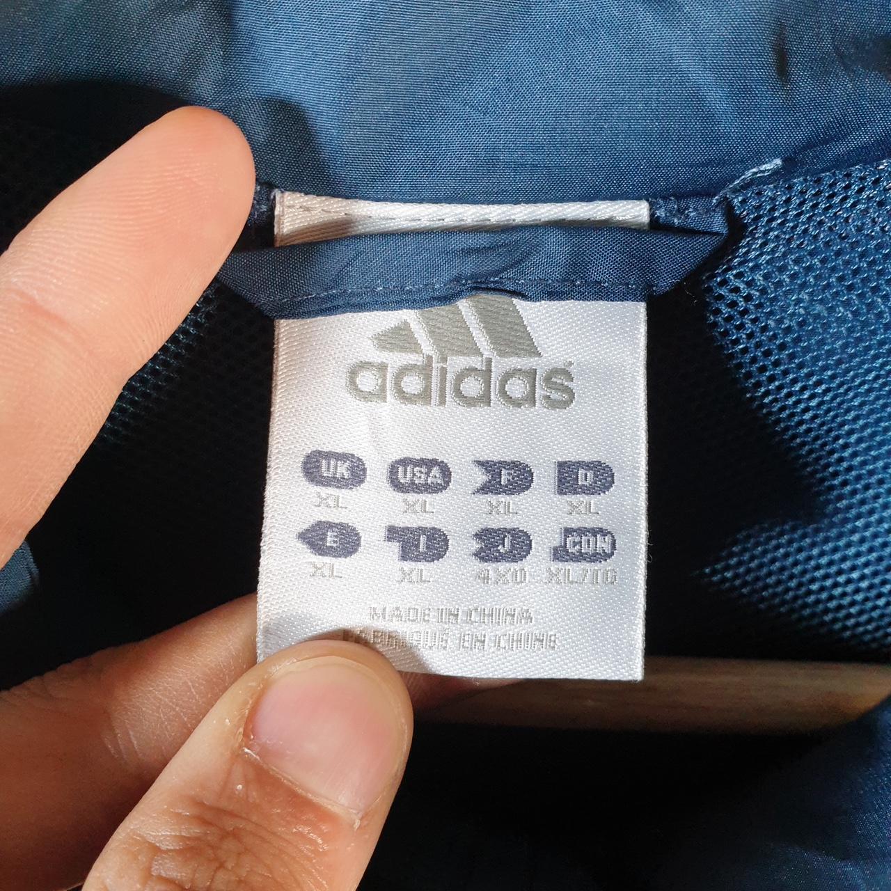 Vintage Adidas Windbreaker Track Jacket Mens XL Blue USA Three Stripes Full Zip