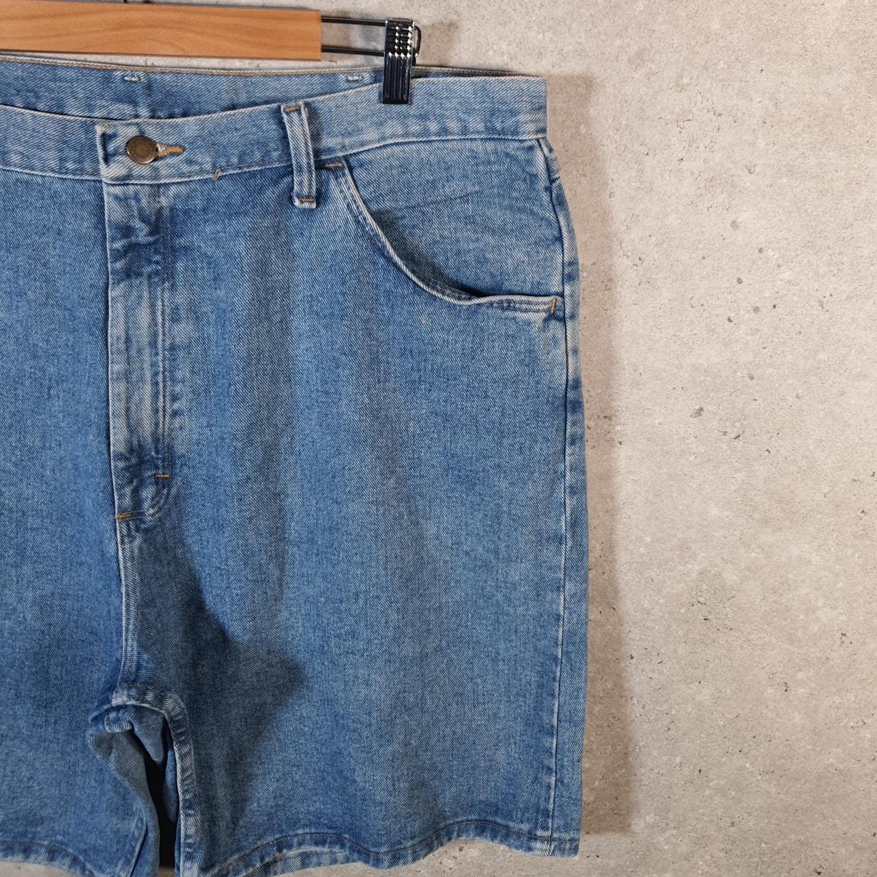 Vintage Wrangler Denim Shorts Jorts Cargo Men’s W40 Relaxed Blue Baggy Cotton
