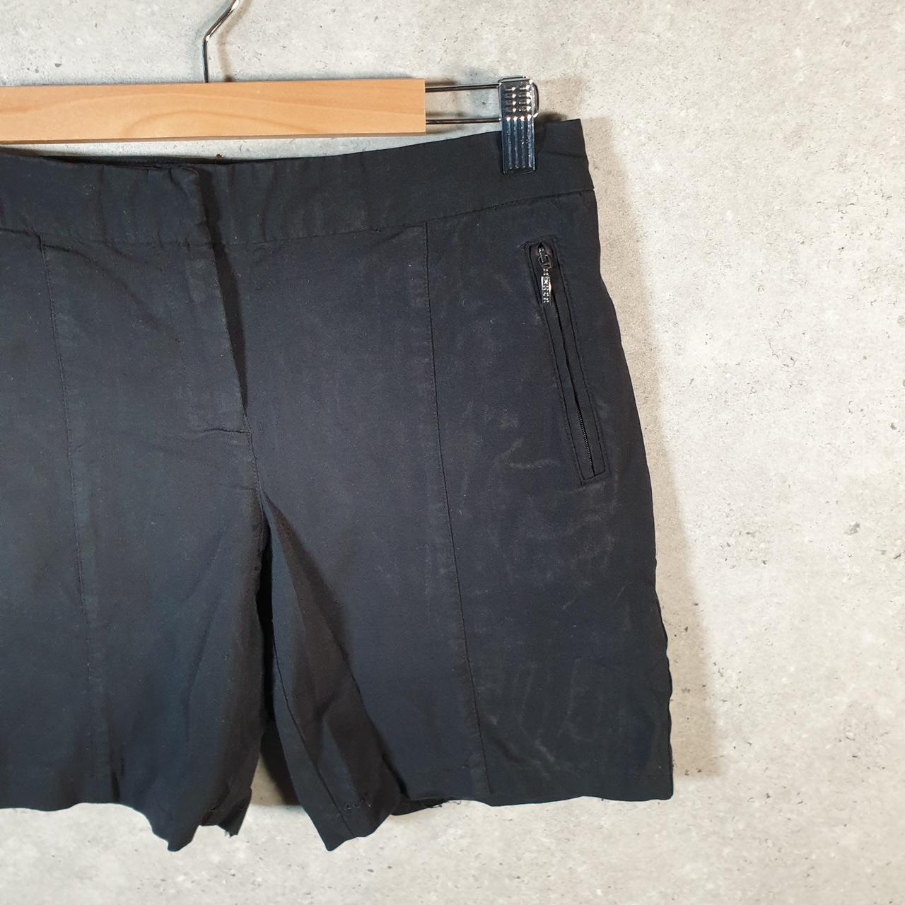 Vintage Izod Golf Chino Shorts Jorts Cargo Womens UK8 Black Baggy Cotton