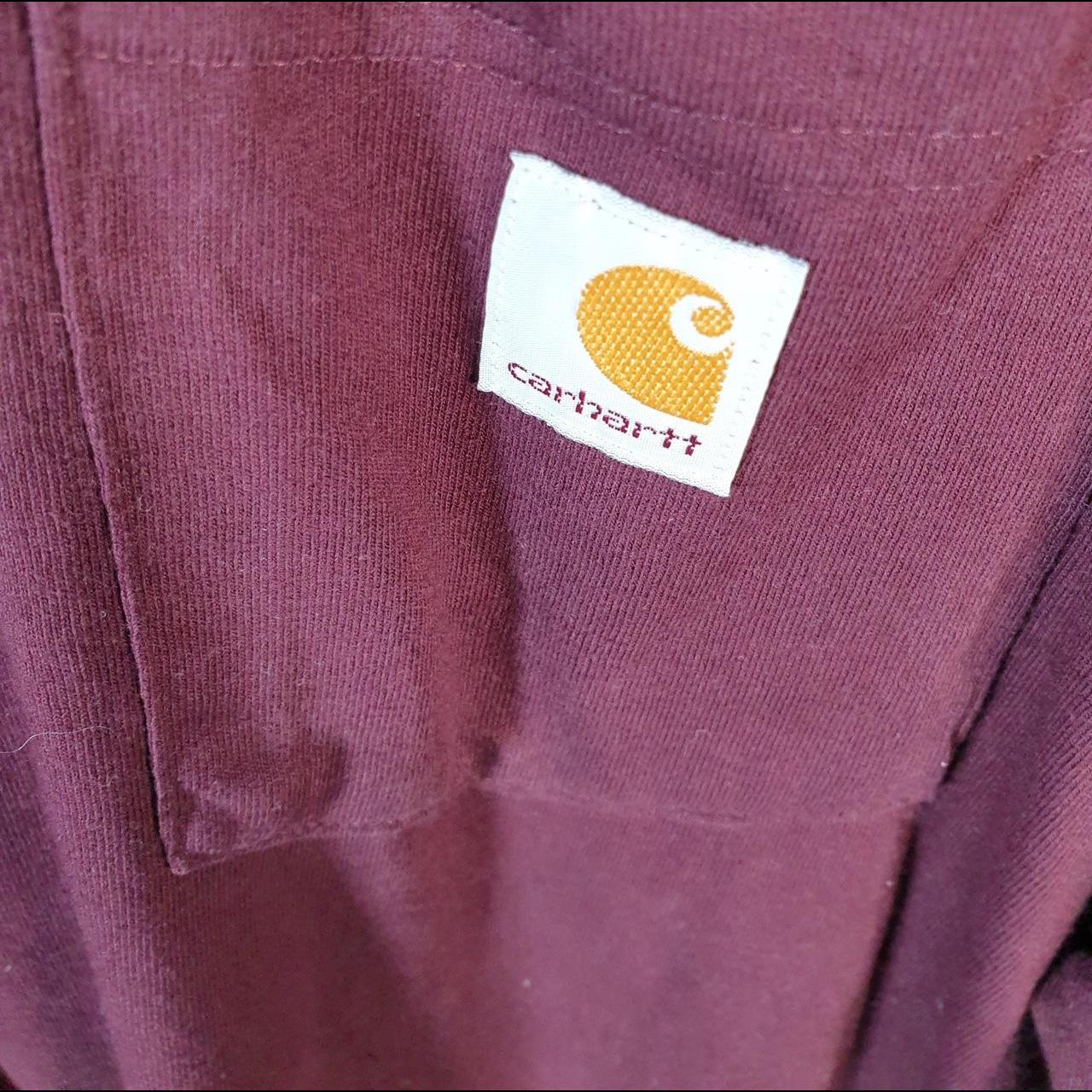 Vintage Carhartt Pocket T Shirt Men’s 2XL Burgundy Red Workwear Chore Utility Loose Fit C9316