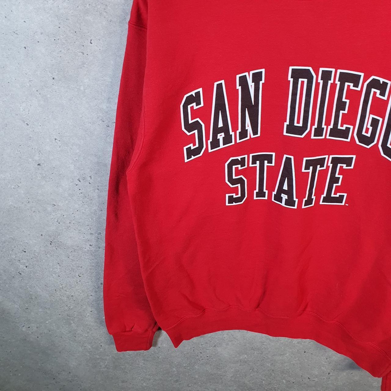 Vintage Champion San Diego State Sweatshirt Men’s M Red USA Pullover Spellout Logo