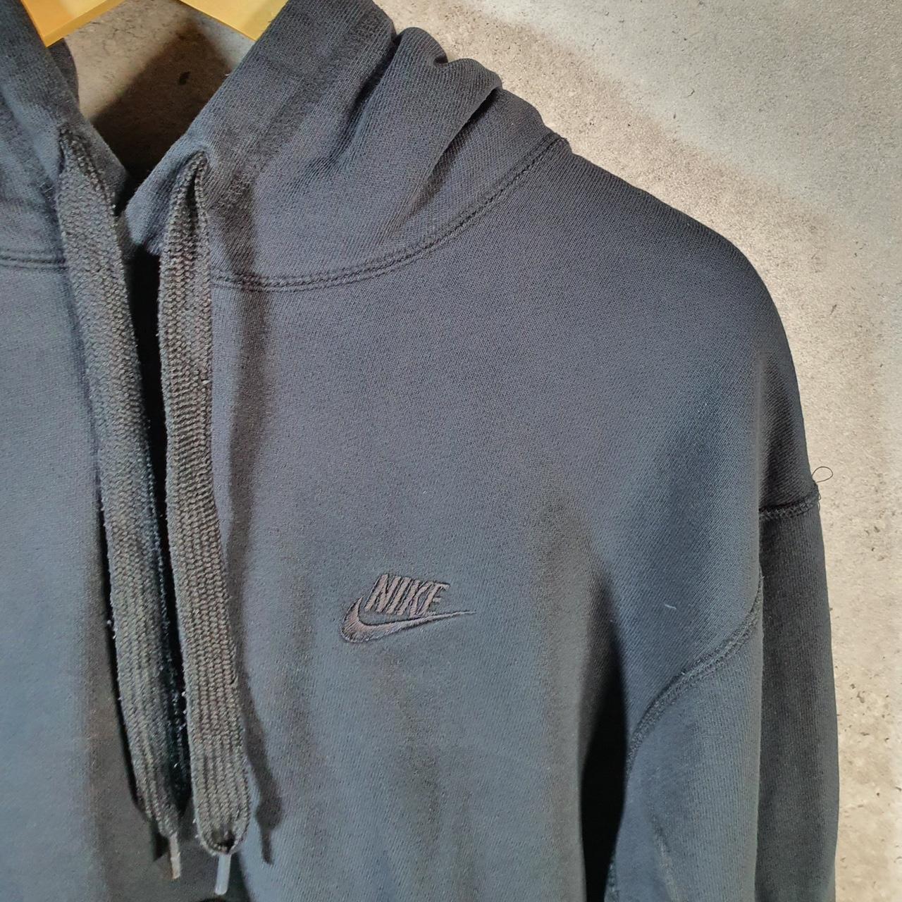 Vintage Nike Club Embroidered Hoodie Men’s Medium Black Swoosh Y2K Pullover