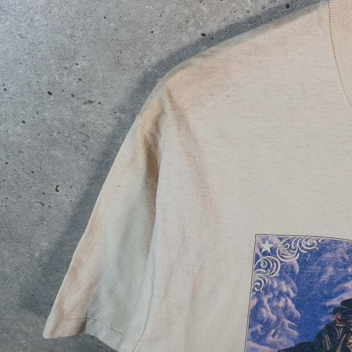 Vintage Softee TeeJays Air Waves US Marshall USA Single Stitch T Shirt Men’s Large Beige