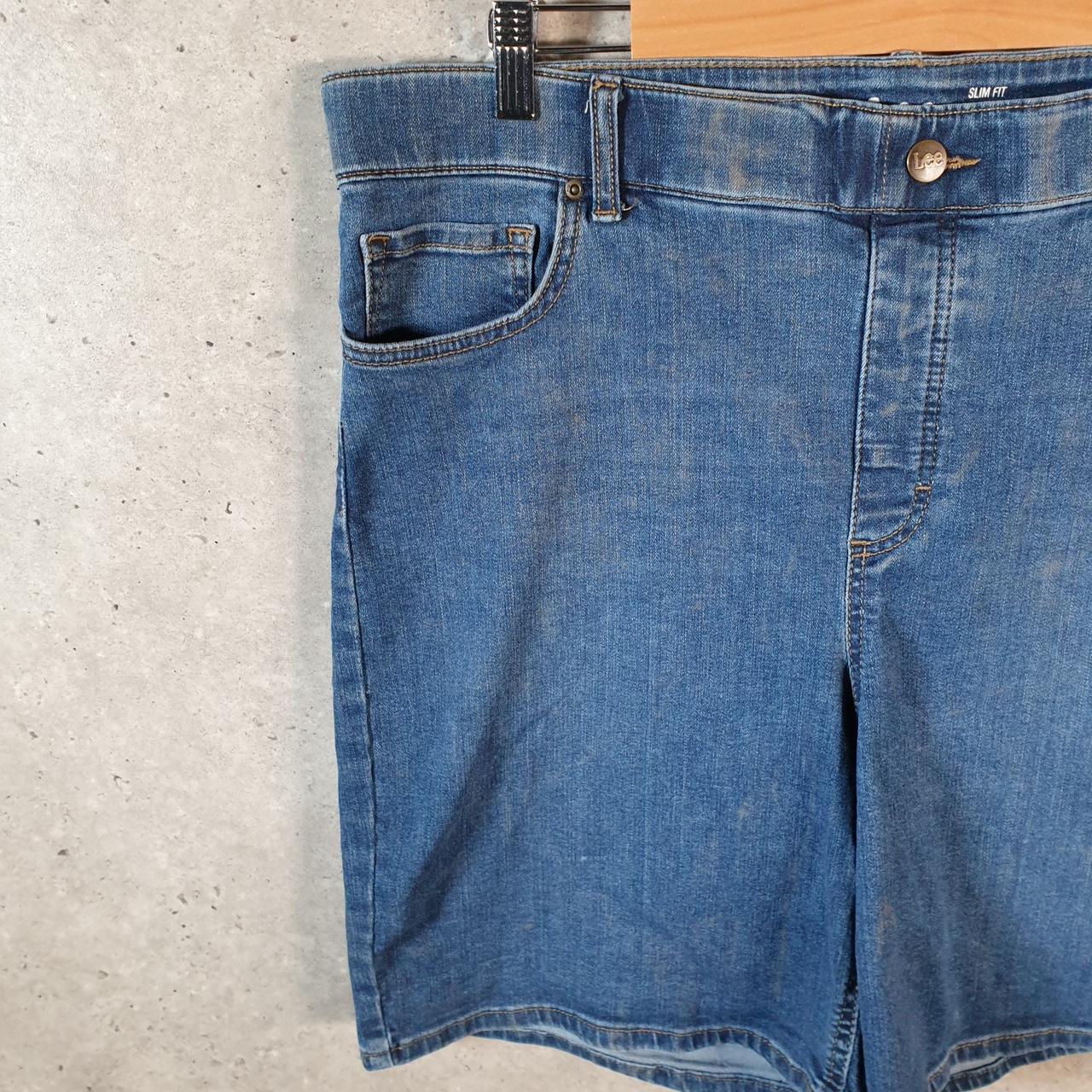 Vintage Lee Baggy Shorts Jorts Cargo Womens W38 Blue Relaxed Denim