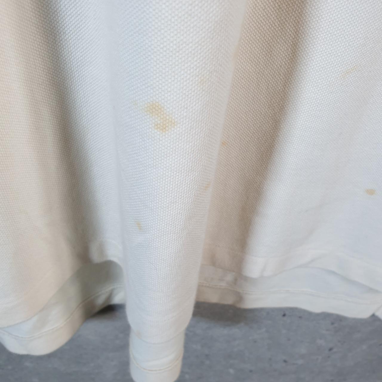 Vintage Ralph Lauren Polo Shirt Men’s Large Beige Custom Fit Crest Badges Embroidered Pony