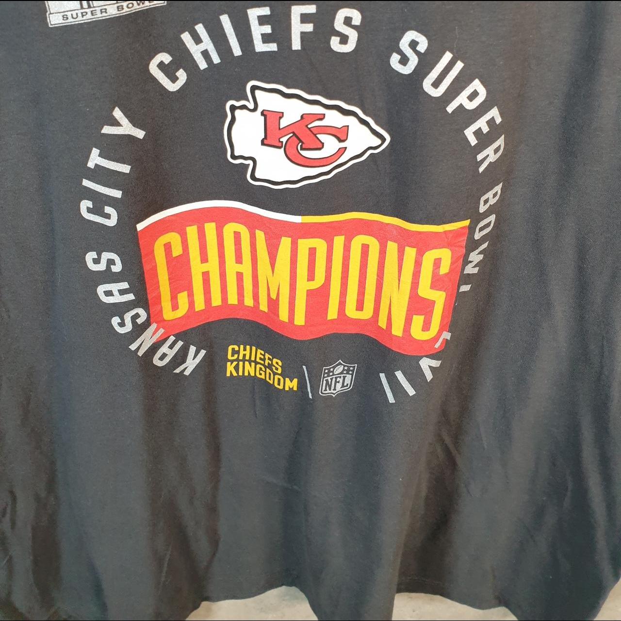 Vintage Nike Kansas City Chiefs Super Bowl T Shirt Men’s 2XL Black Logo Swoosh Athletic C9934