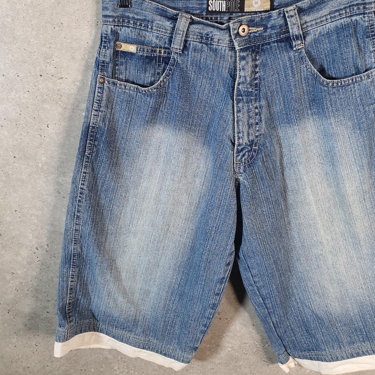 Vintage Southpole Baggy Y2K Hip Hop Jeans Shorts Jorts Mens W30 Blue Denim USA A4468