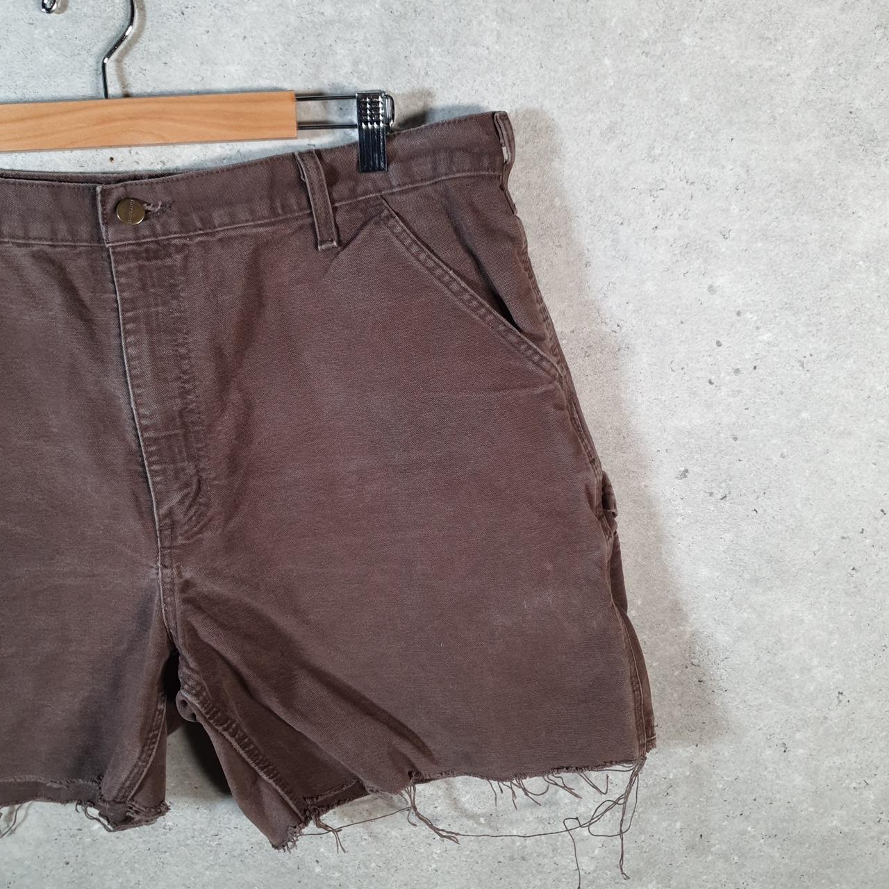 Vintage Carhartt Baggy Carpenter Shorts Jorts Cargo Men’s W38 Brown Dungaree Fit Workwear A4855