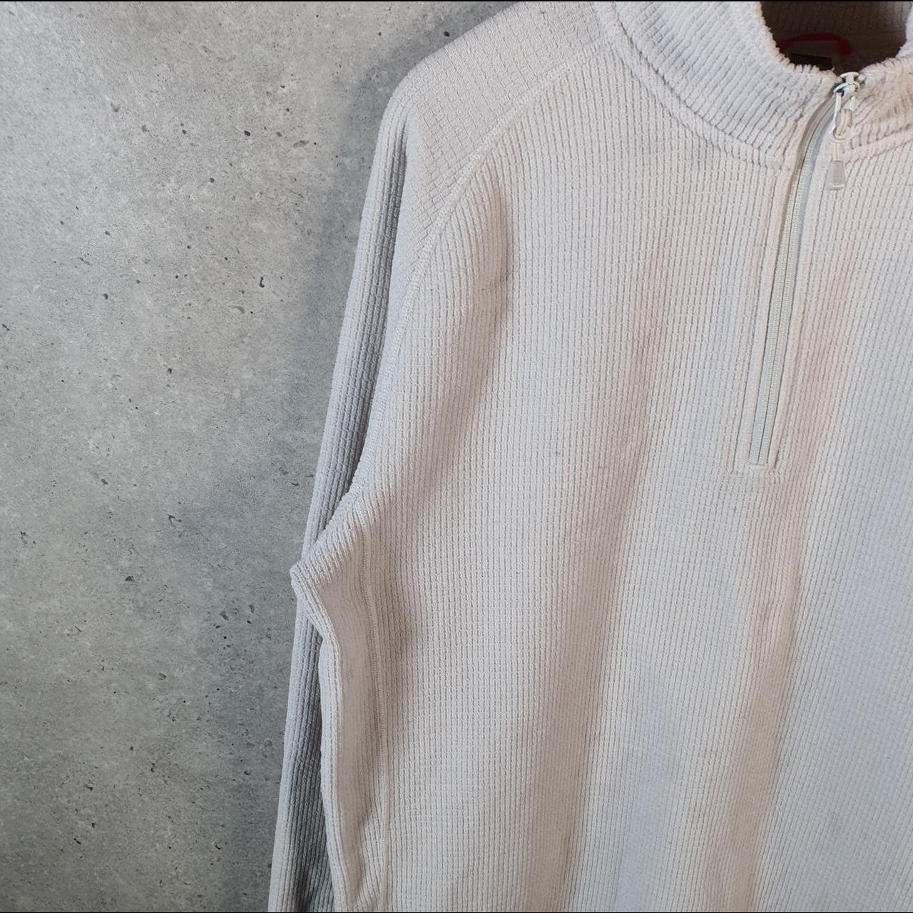 Vintage The North Face TNF Fleece Sweatshirt Mens 1/4 Zip XL White Pullover Logo