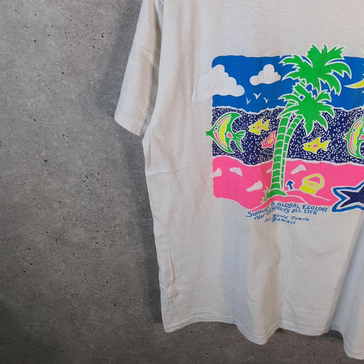 Vintage Hawaii Global Ecology 90s USA Single Stitch T Shirt Men’s Medium White