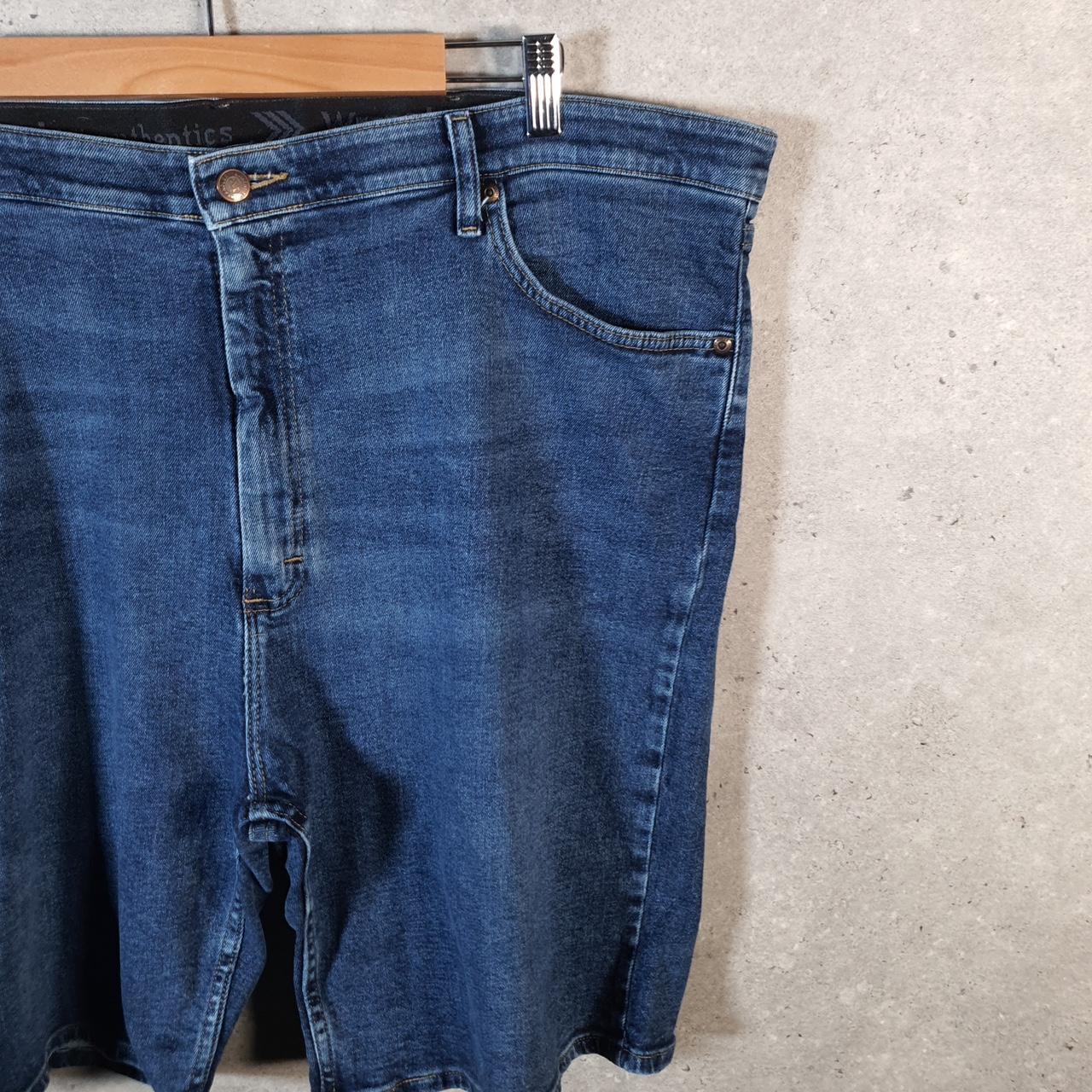 Vintage Wrangler Denim Shorts Jorts Cargo Men’s W42 Relaxed Blue Baggy Cotton