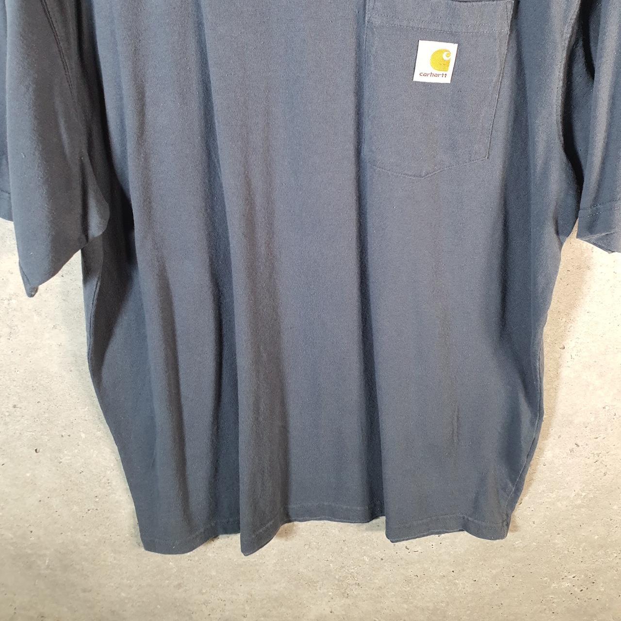 Vintage Carhartt Pocket T Shirt Men’s Large Blue Workwear Chore Utility Loose Fit - Big Fish Vintage