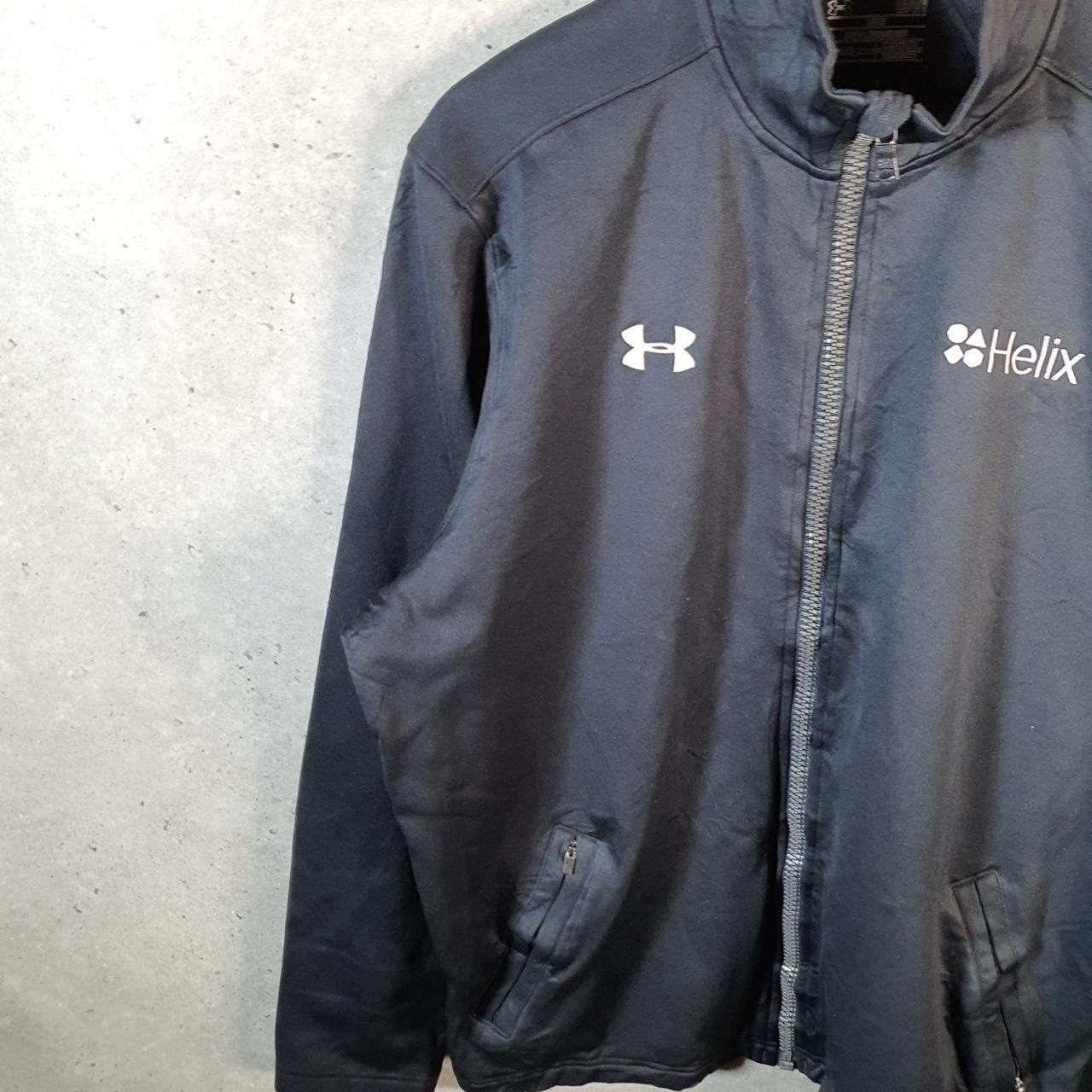 Vintage Under Armour Cold Gear Windbreaker Track Jacket Mens Medium Black USA Full Zip