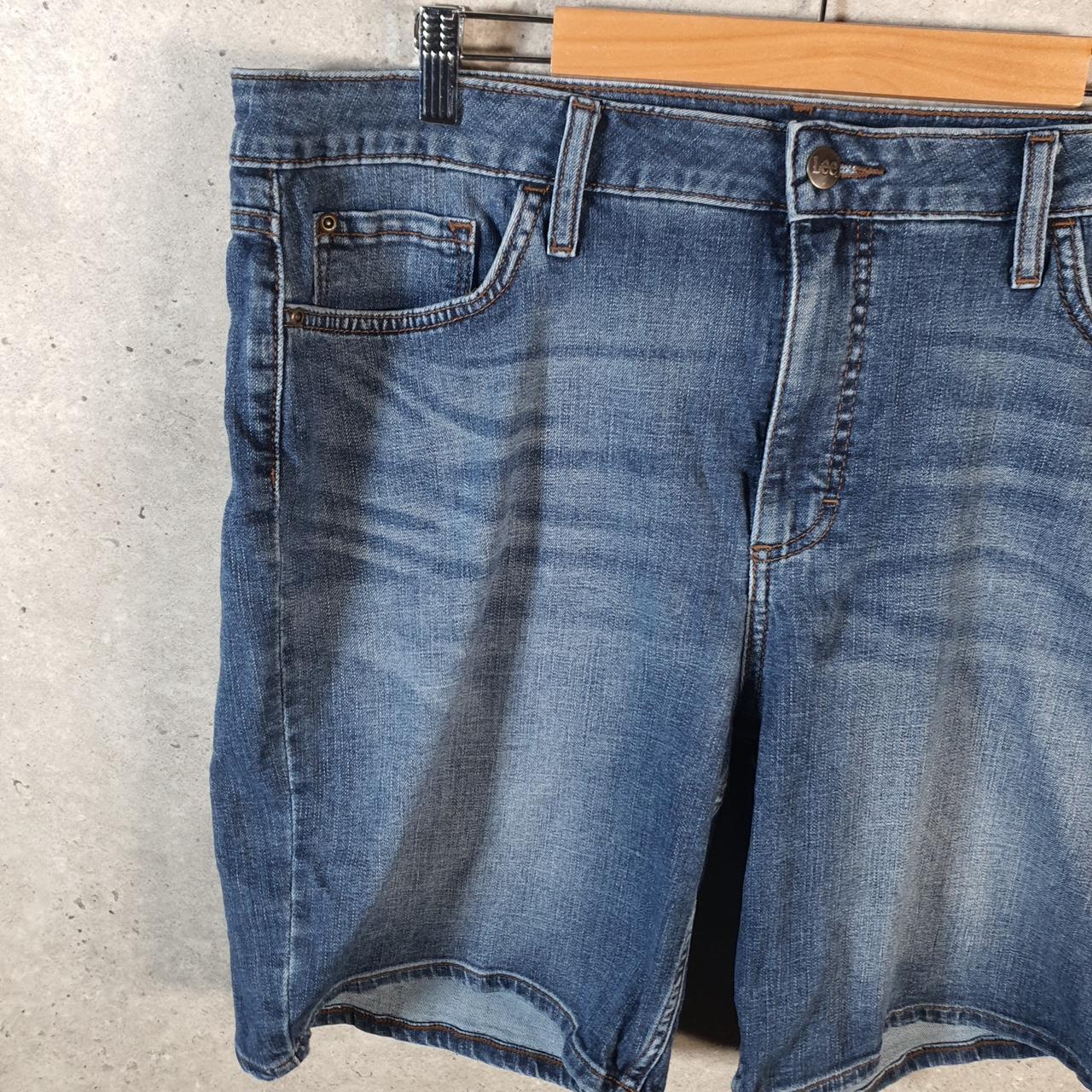 Vintage Lee Baggy Shorts Jorts Cargo Womens W38 Blue Denim Relaxed Cargo