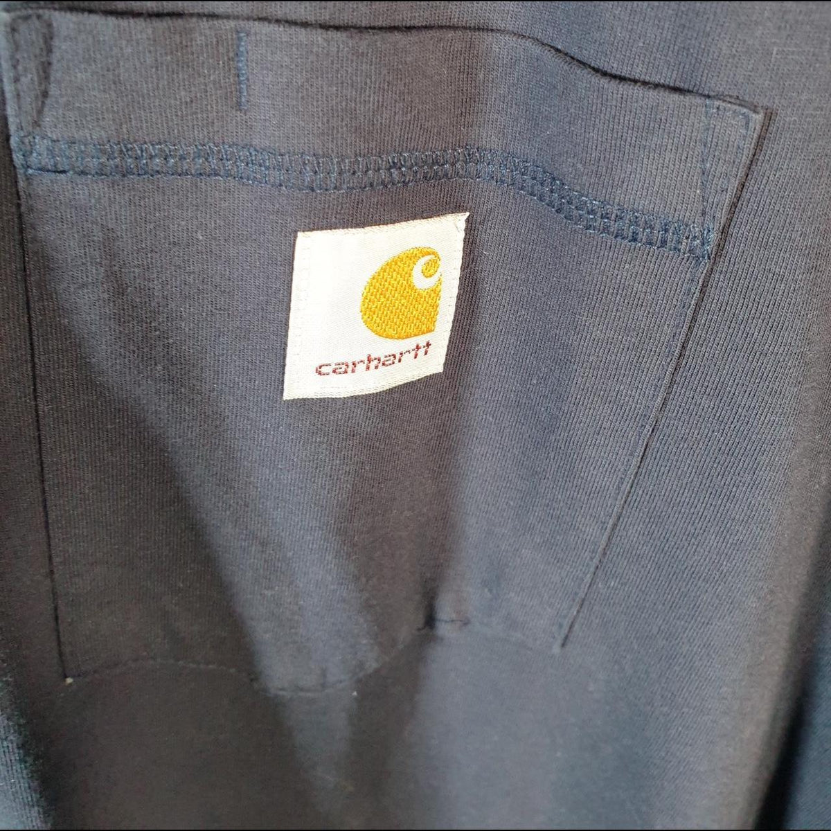 Vintage Carhartt Pocket T Shirt Men’s 2XL Navy Blue Workwear Chore Utility Relaxed Fit C9298