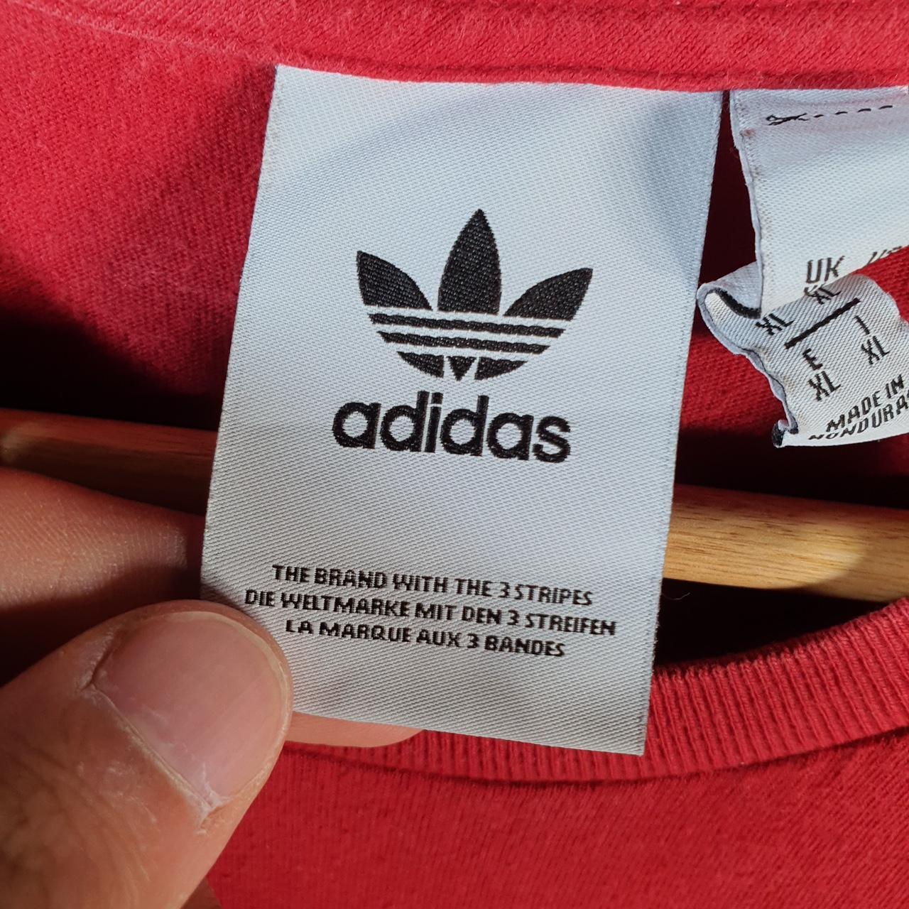 Vintage Adidas Trefoil Retro T Shirt Men’s XL Red Three Stripes Logo