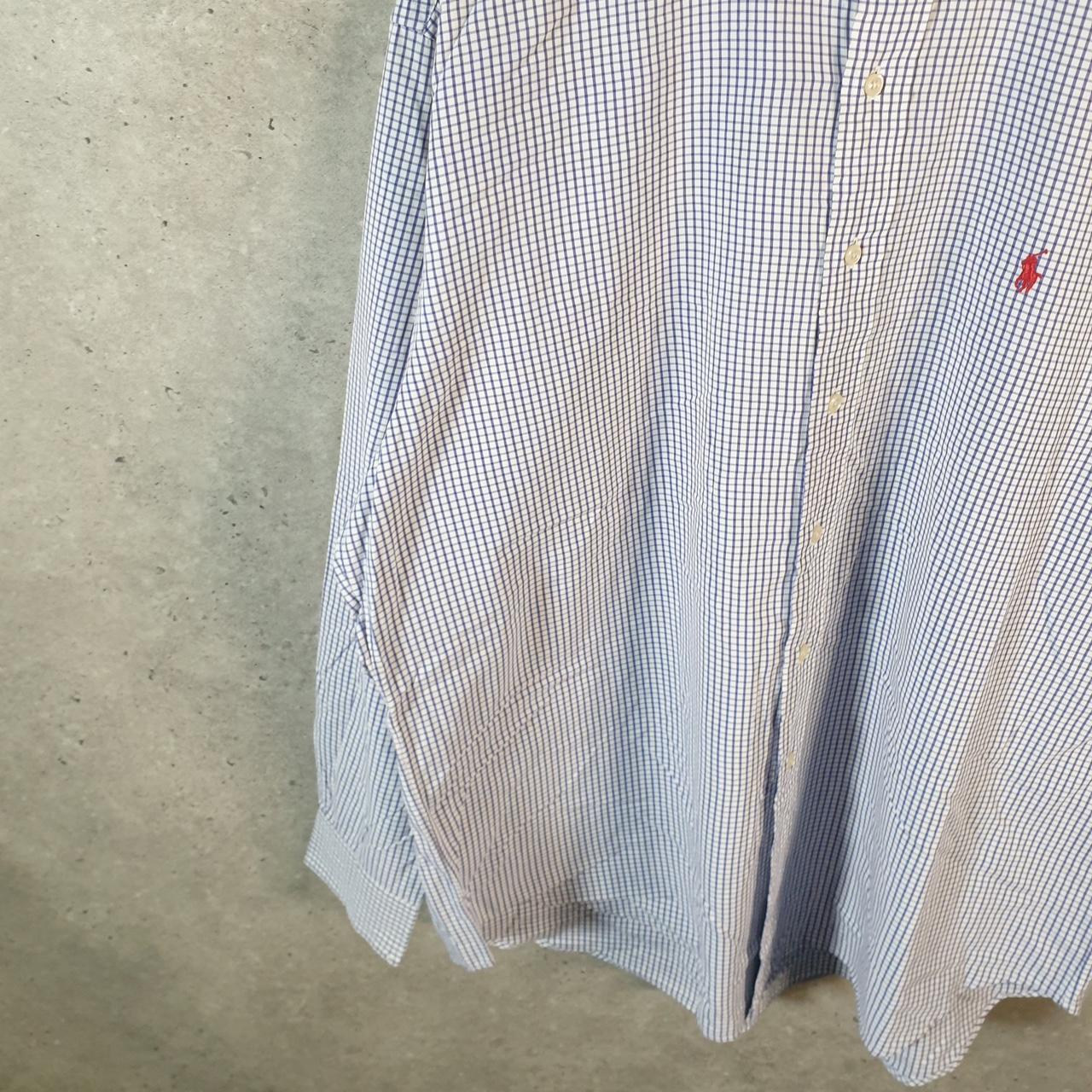 Vintage Ralph Lauren Button Down Shirt Men’s Large Blue Checkered Blake Cotton Pony