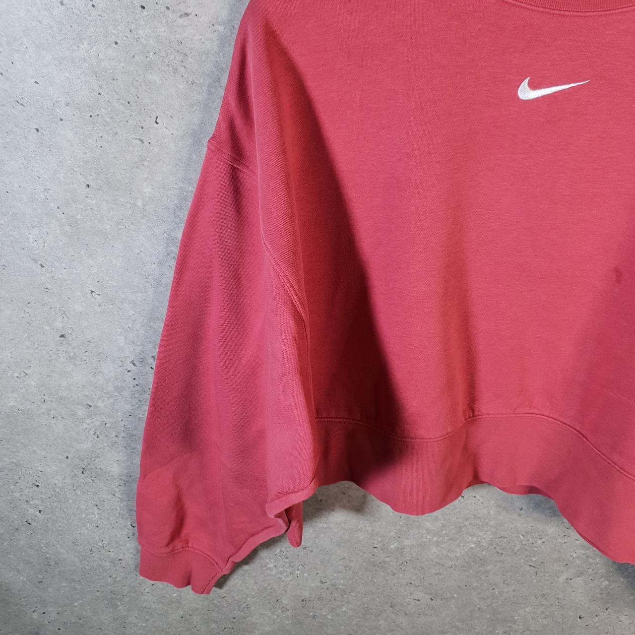 Vintage Nike Cropped Sweatshirt Womens XS Pink Swoosh Y2K Pullover Logo