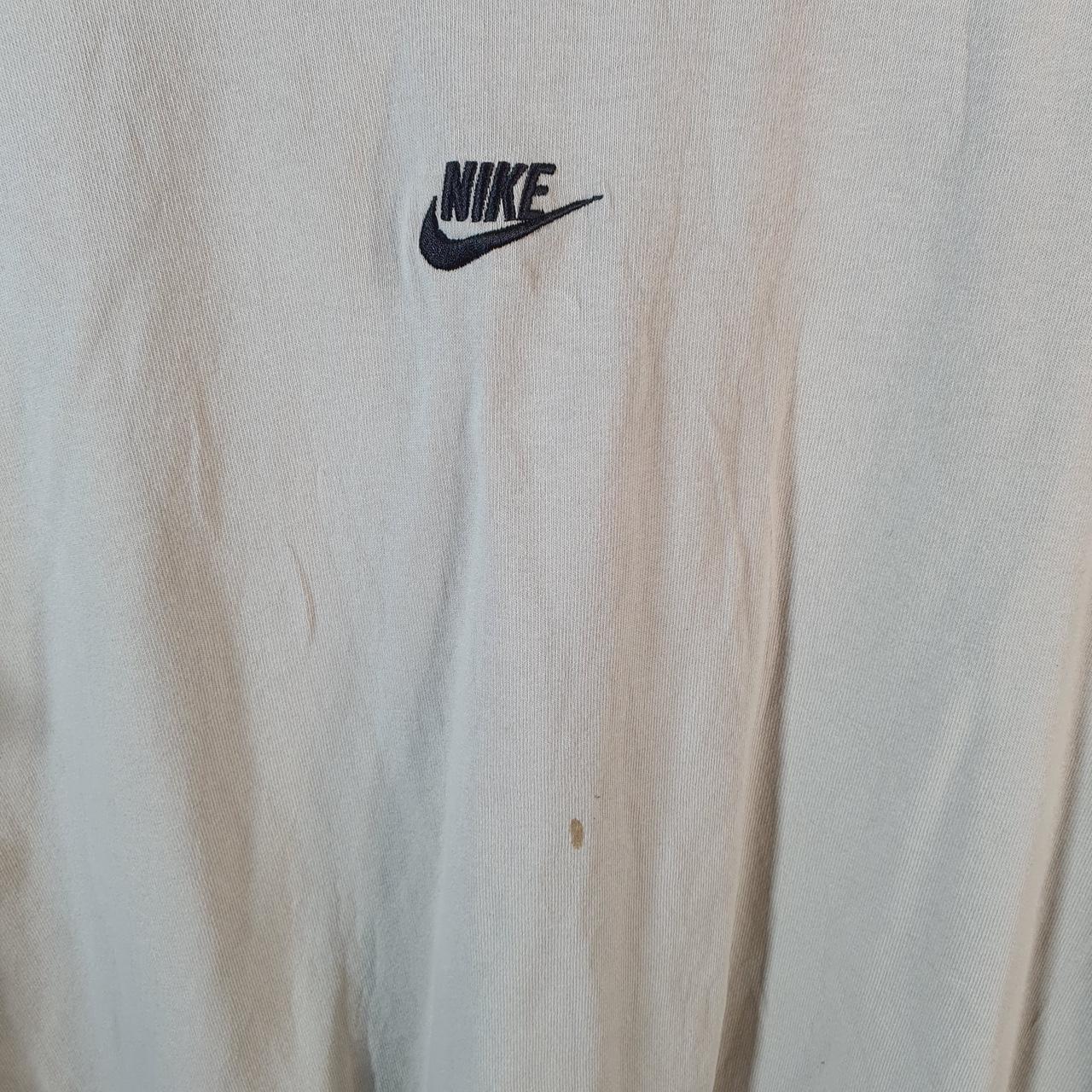 Vintage Nike Club T Shirt Men’s Large Beige Centre Swoosh Logo Athletic Big Fish Vintage