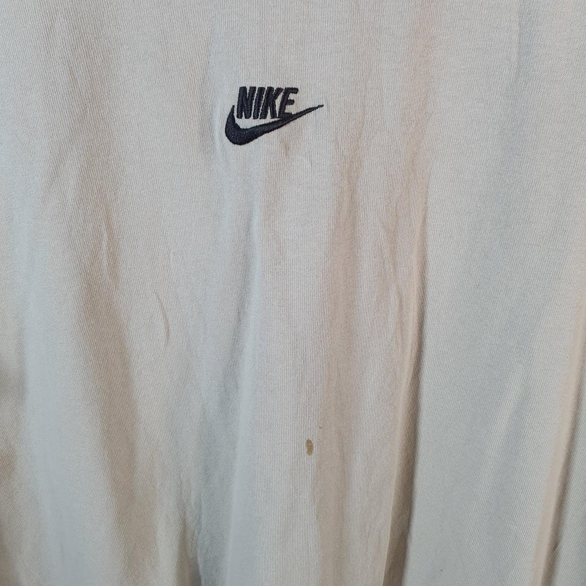 Vintage Nike Club T Shirt Men’s Large Beige Centre Swoosh Logo Athletic Big Fish Vintage