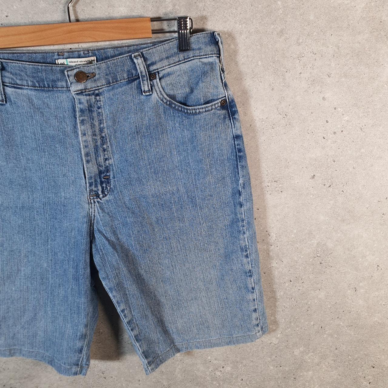 Vintage Lee Baggy Shorts Jorts Cargo Womens W32 Blue Relaxed Denim