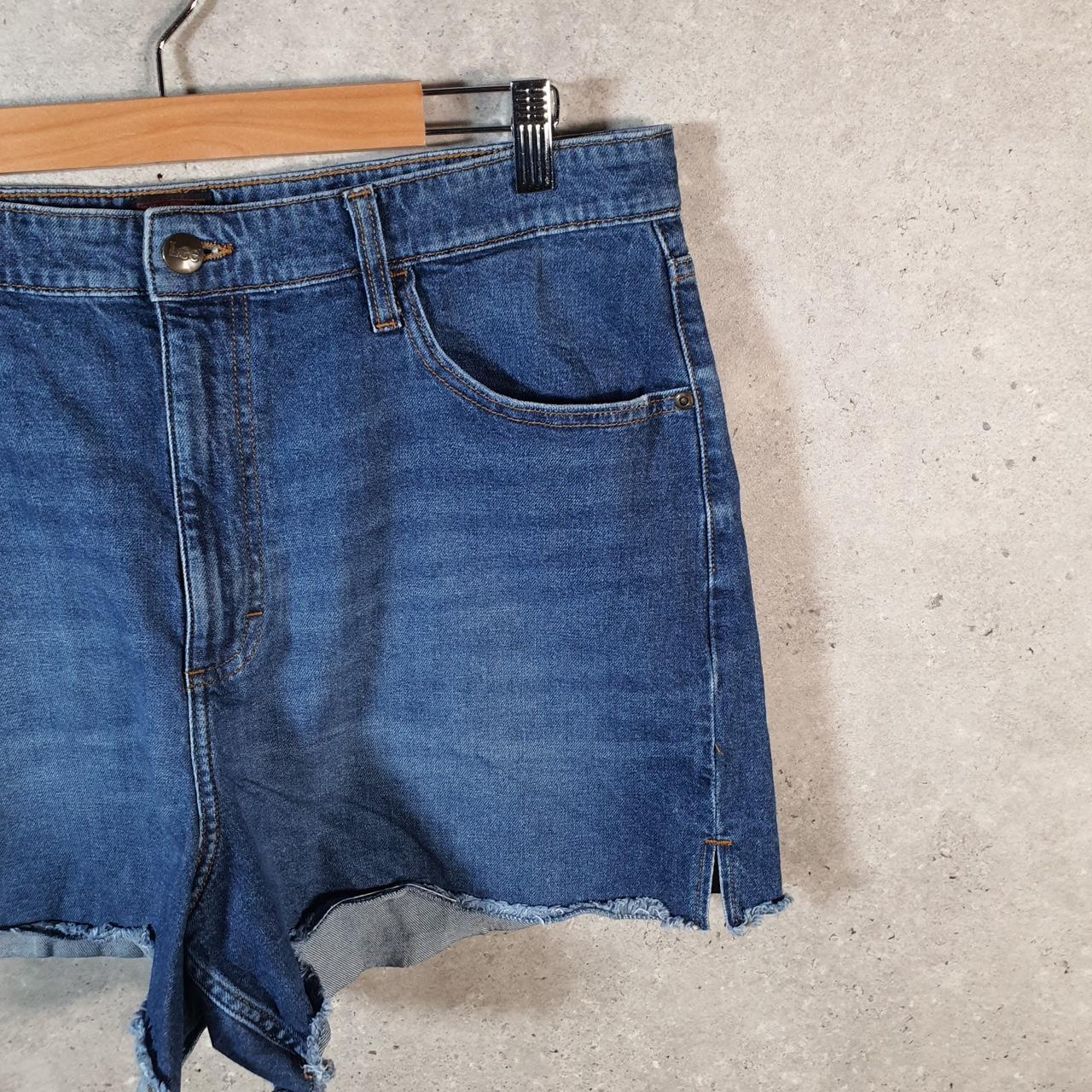 Vintage Lee Low Rise Baggy Shorts Jorts Cargo Womens W36 Blue Relaxed Denim A4543