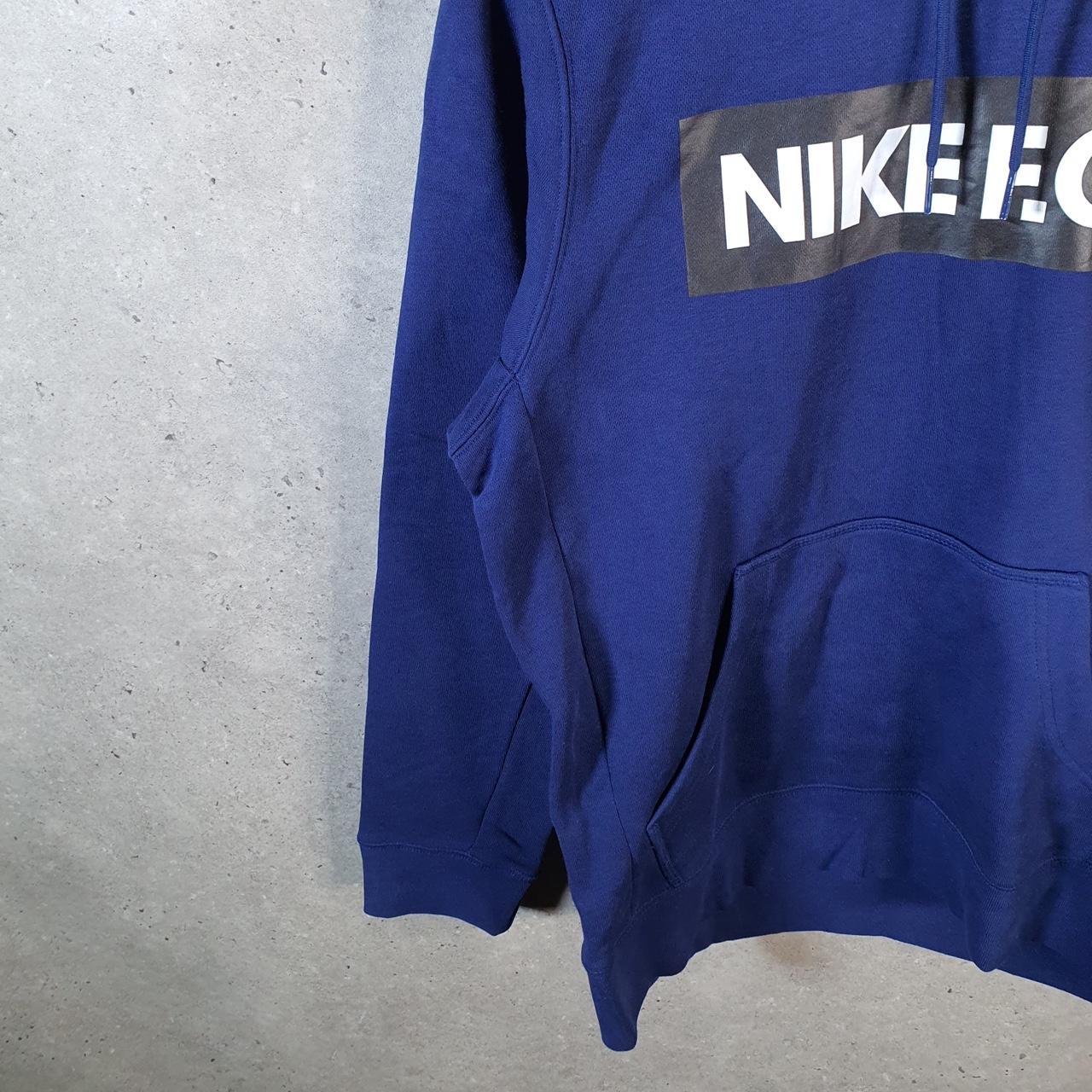Vintage Nike FC Football Hoodie Men’s Small Blue Swoosh Y2K Pullover Sweatshirt Logo