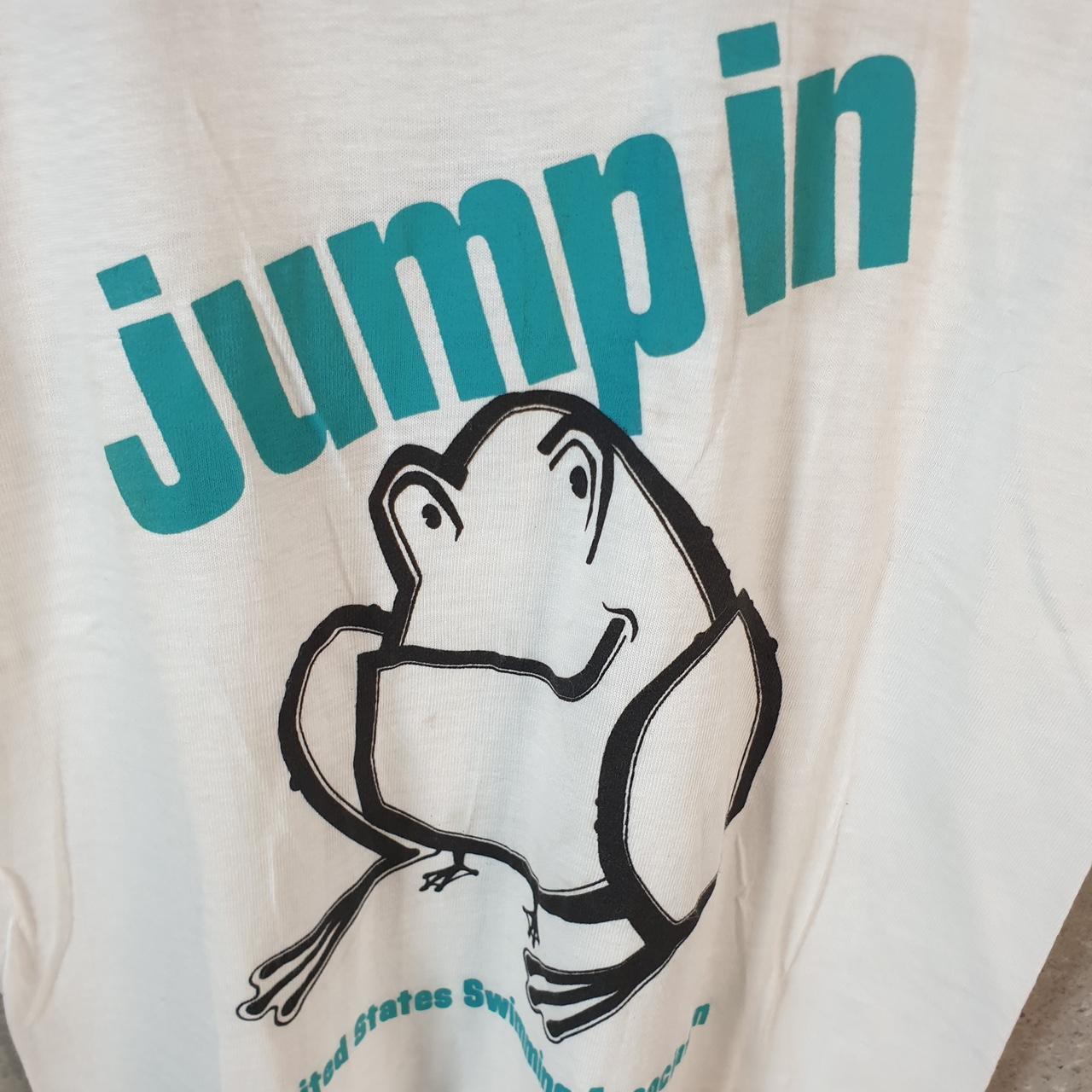 Vintage Collegiate Pacific Frog Jump In 90s USA Single Stitch T Shirt Womens Large White